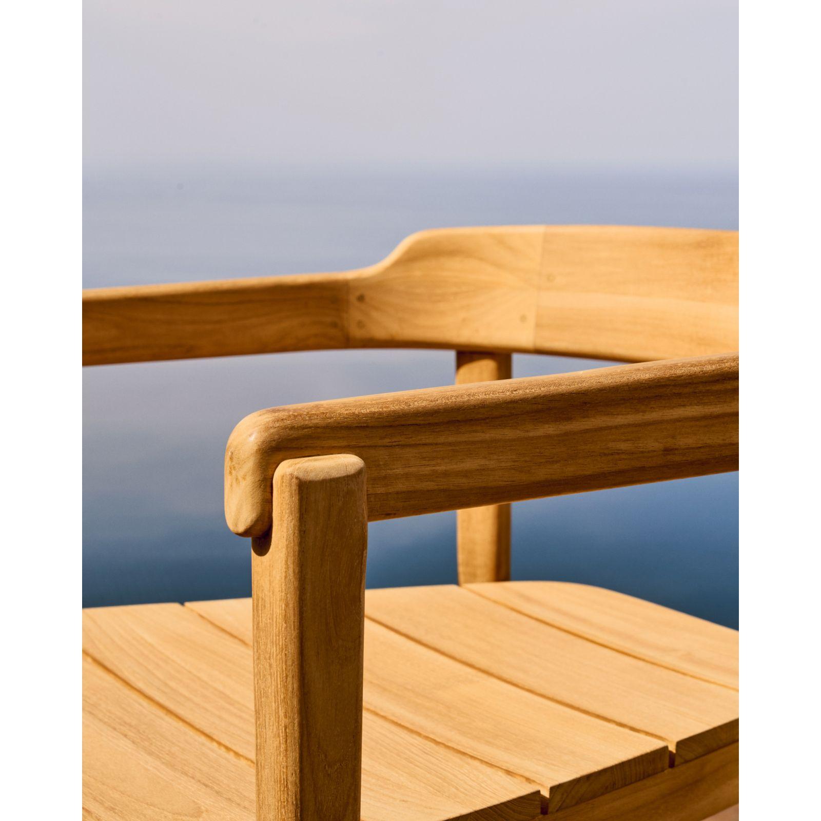 Garten Holzstuhl Icaro stapelbar massives Teakholz natur 100% FSC