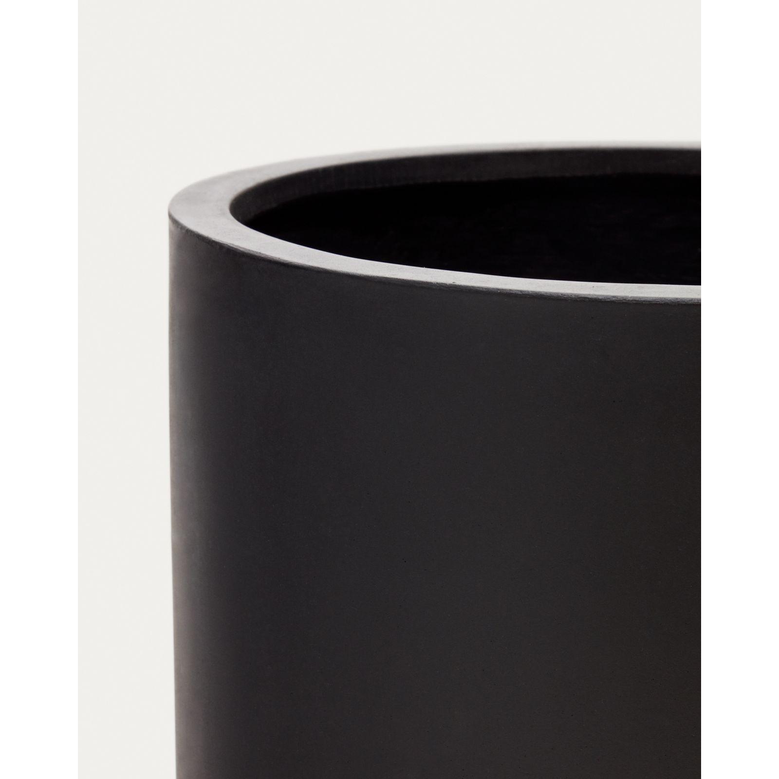 Blumentopf Aiguablava aus Zement in schwarz 52x52