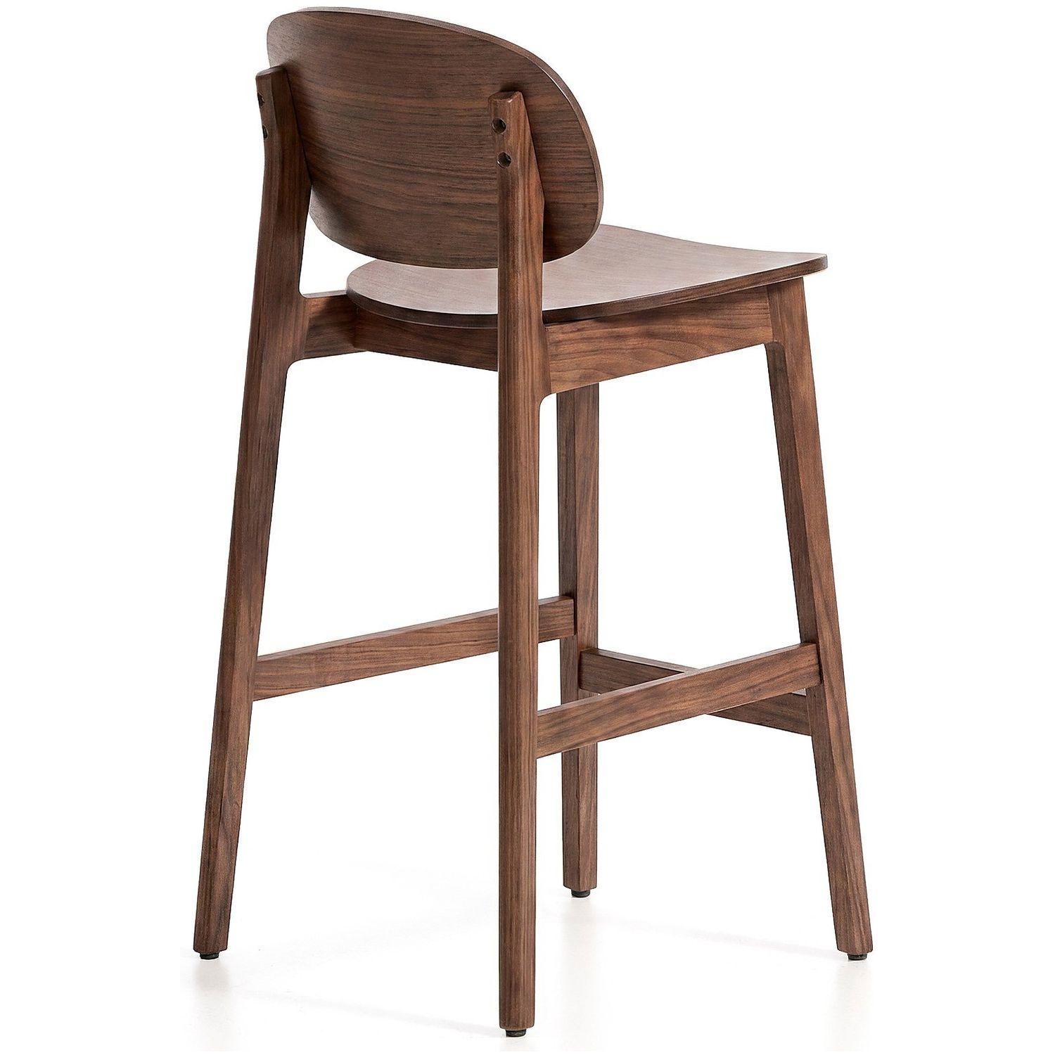 Barhocker Ludara aus Eichenfurnier mit Nussbaumfinish 65 cm