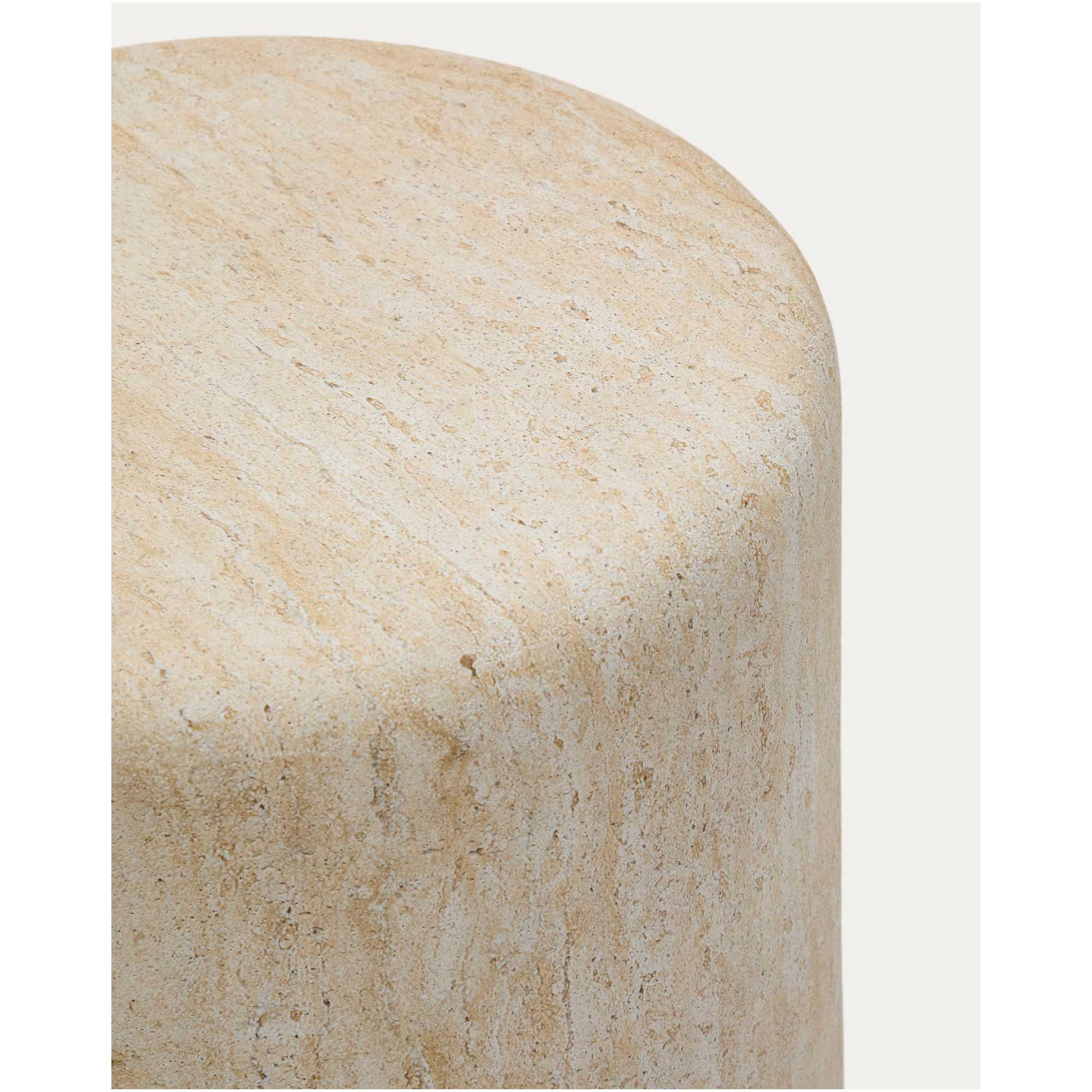 Beistelltisch rund Drasi Zement in Travertinoptik 46x46