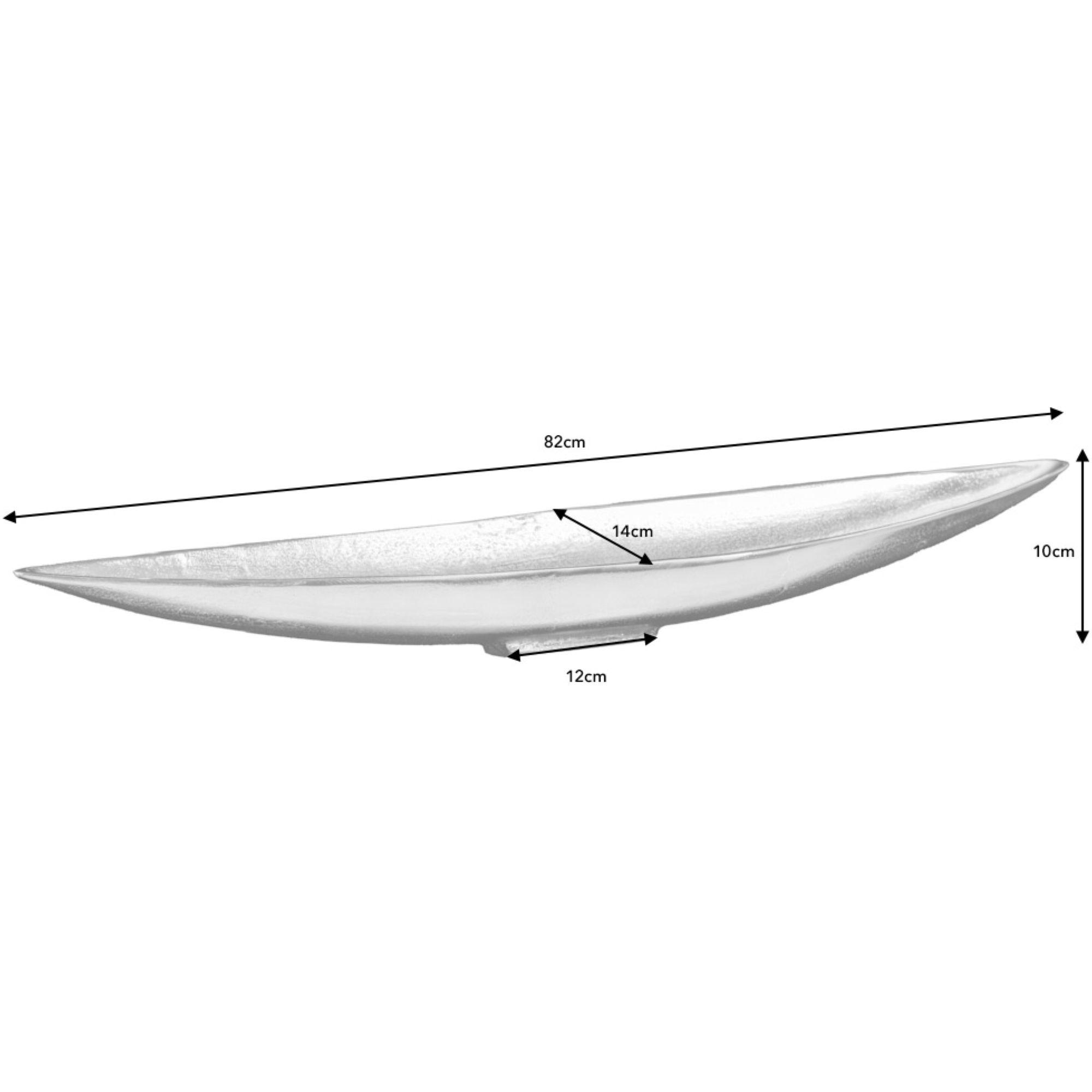Deko Schale 82cm Aluminium Long silber