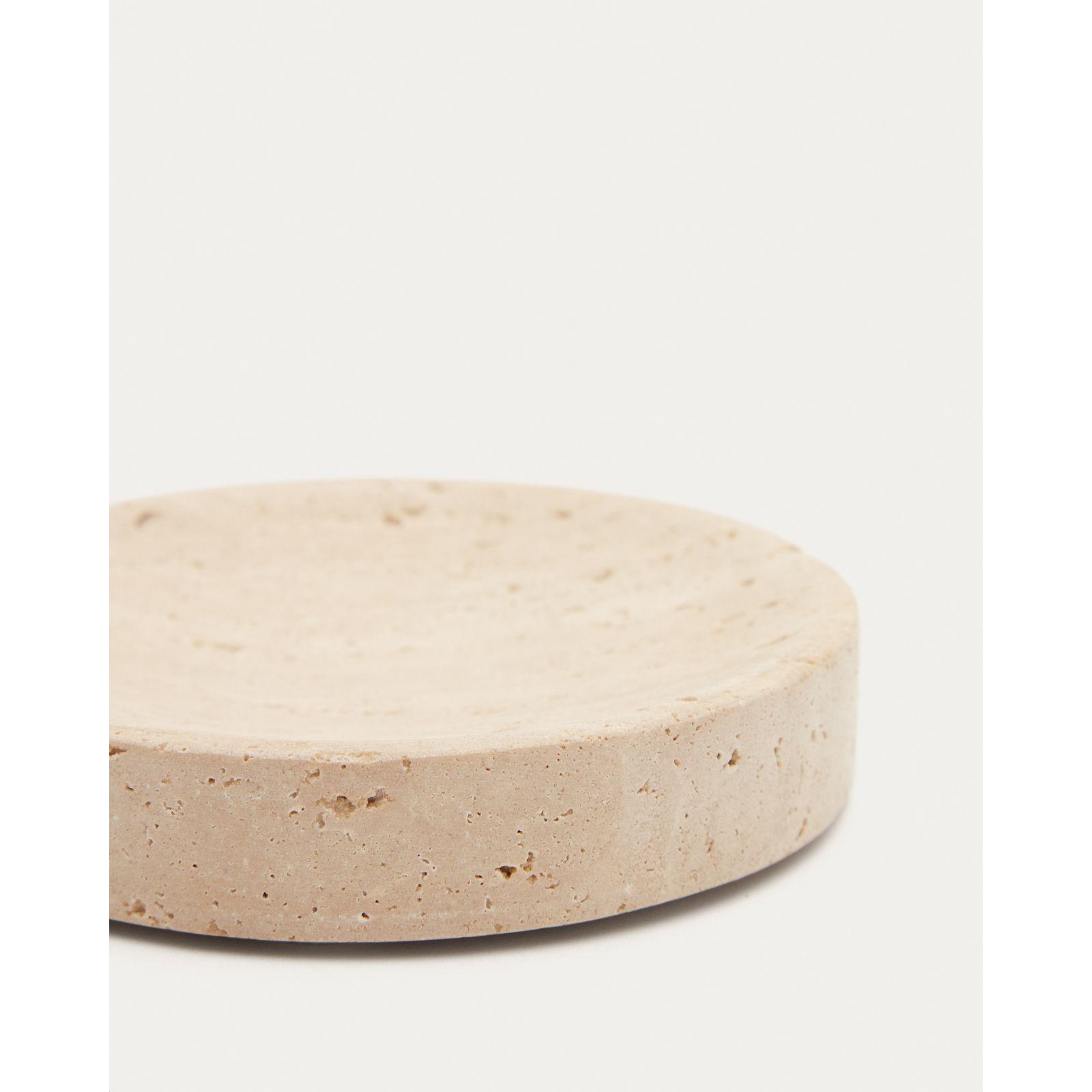 Macre Seifenschale aus Travertin in Beige