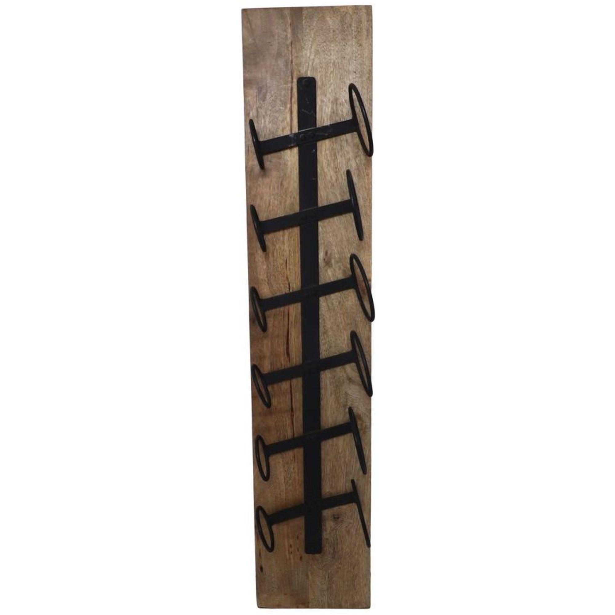 Wand Weinregal Industrial Metall Mangoholz vintage 20x100