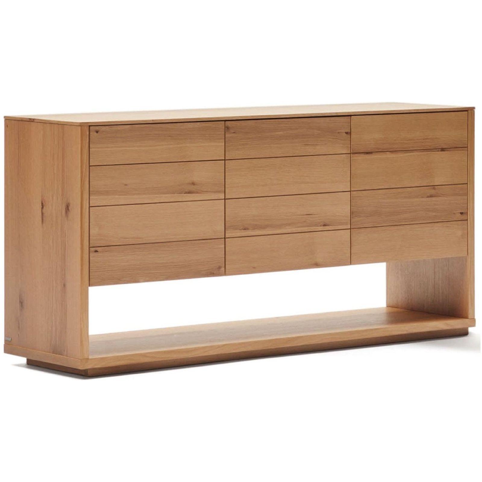 Alguema Sideboard 3 Türen mit Eichenfurnier und natürlichem Finish 151 x 74 cm