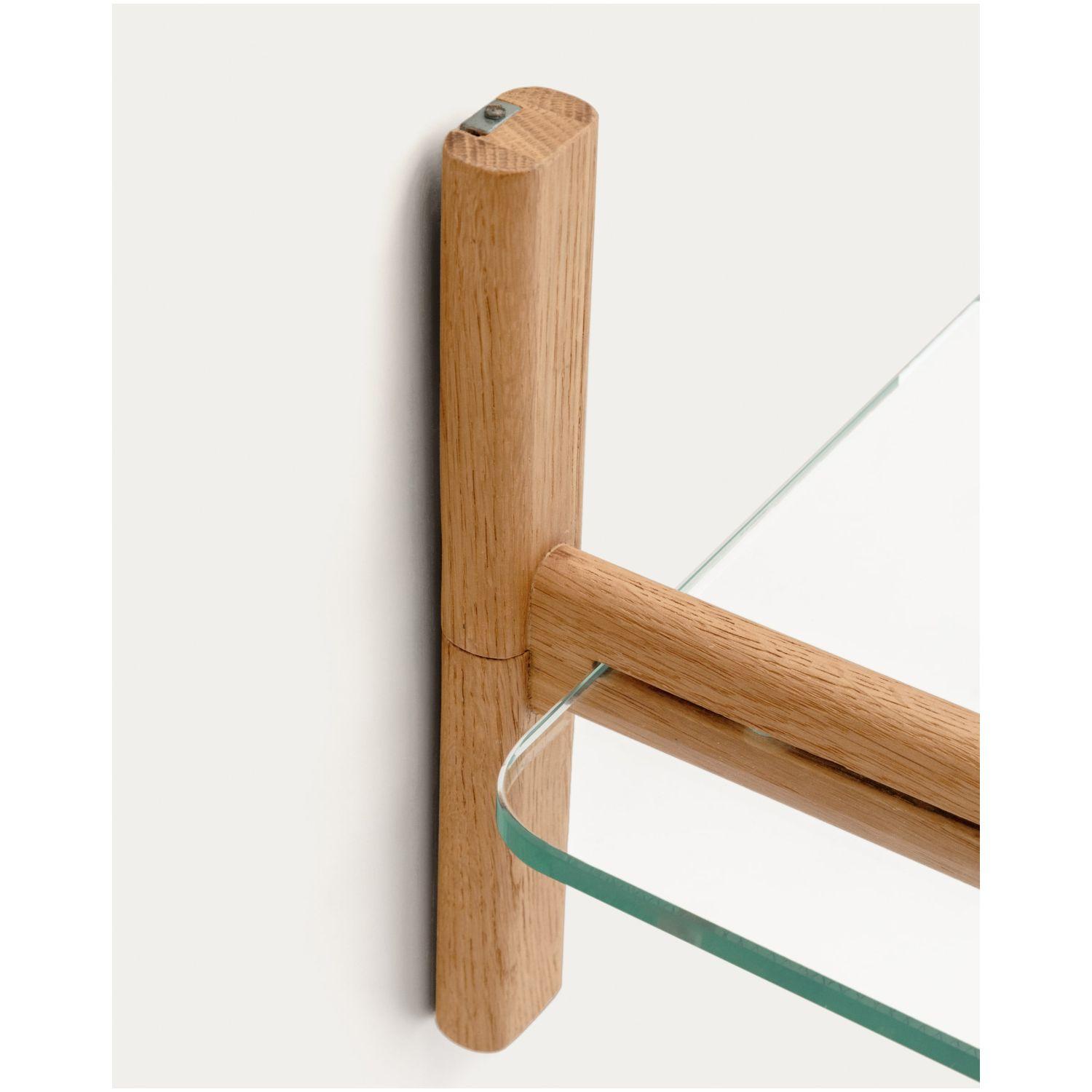 Wandregal 110 Modular Sitra Eichenholz massiv natur Glas 1er