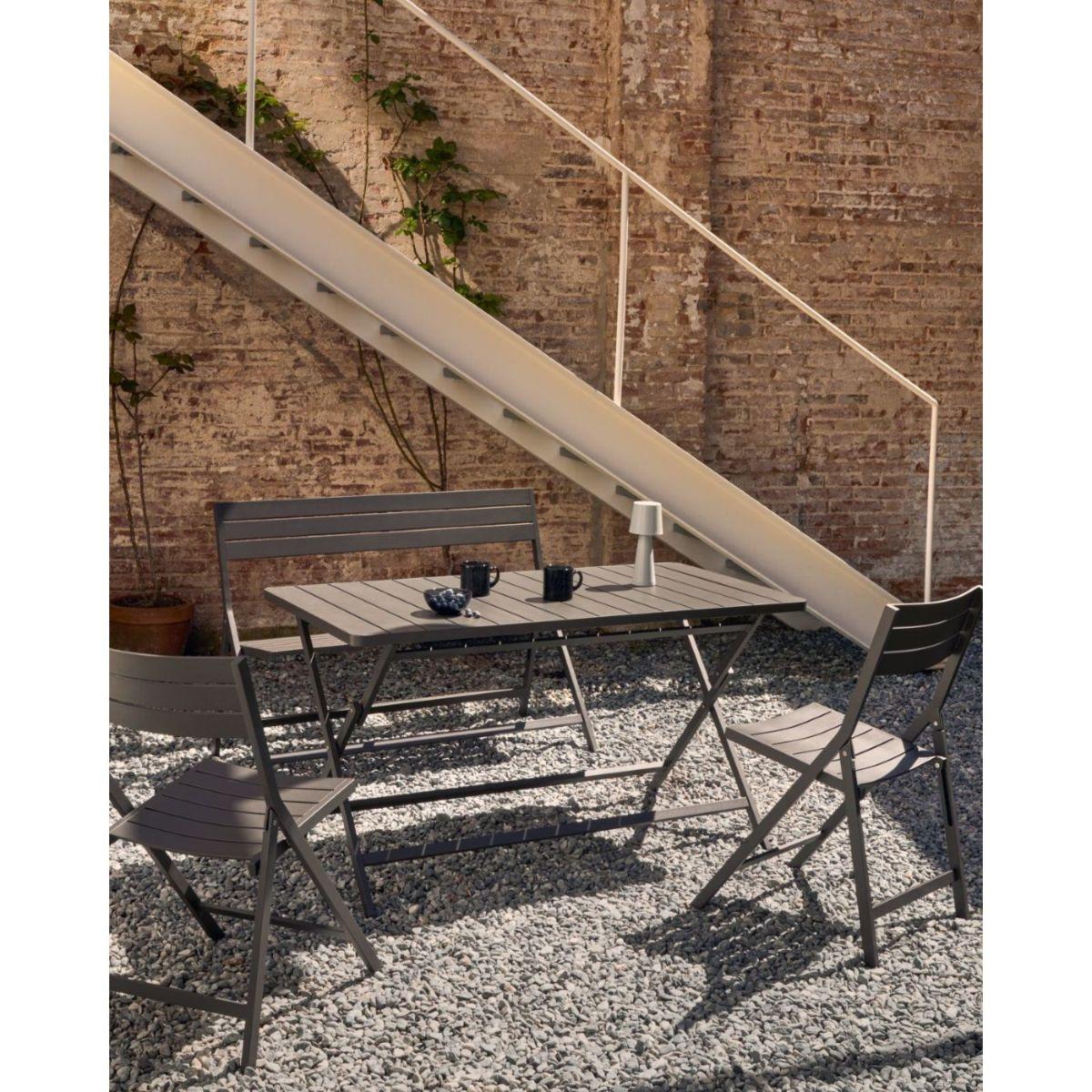 Gartenbank klappbar Torreta Aluminium dunkelgrau 120
