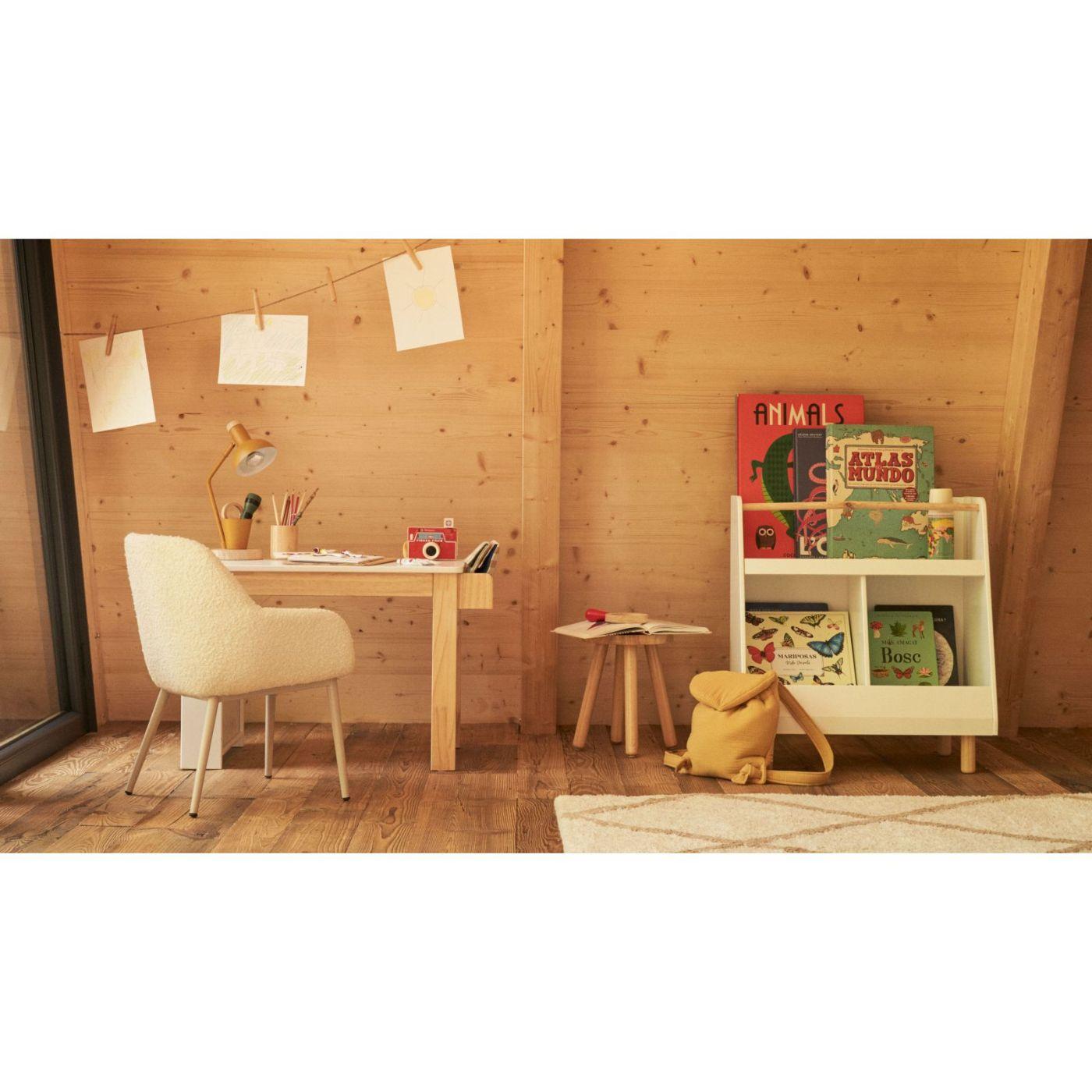 Bücherregal Kinderzimmer Serwa MDF weiss Kiefernholz massiv Natur FSC MIX