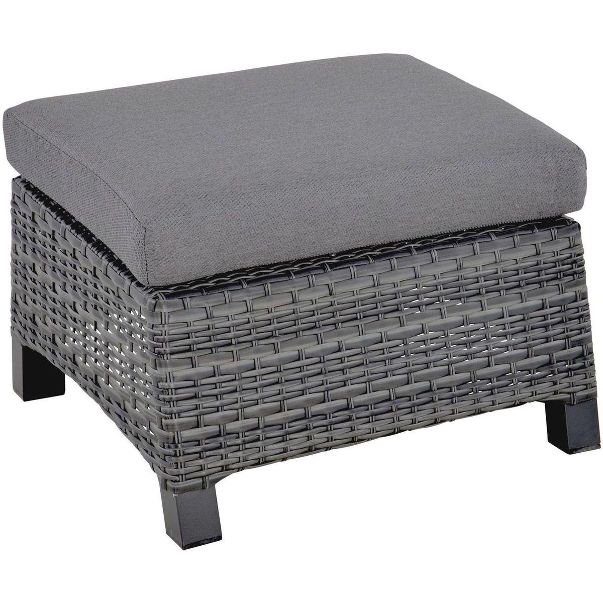 Poly Rattan Gartenlounge Hocker Parma anthrazit