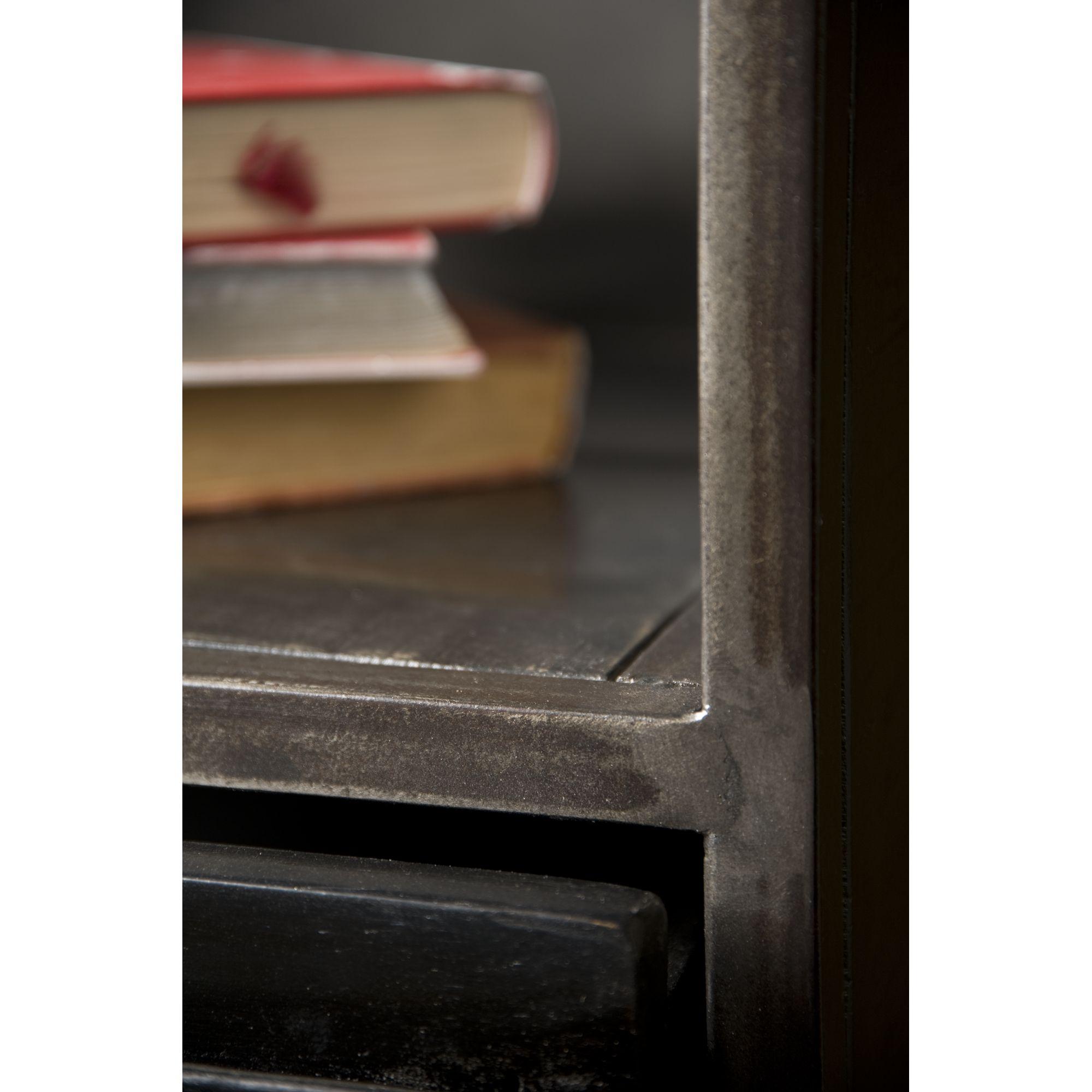 Standregal Schrank Dark Wood 100x190 Mangoholz Metall