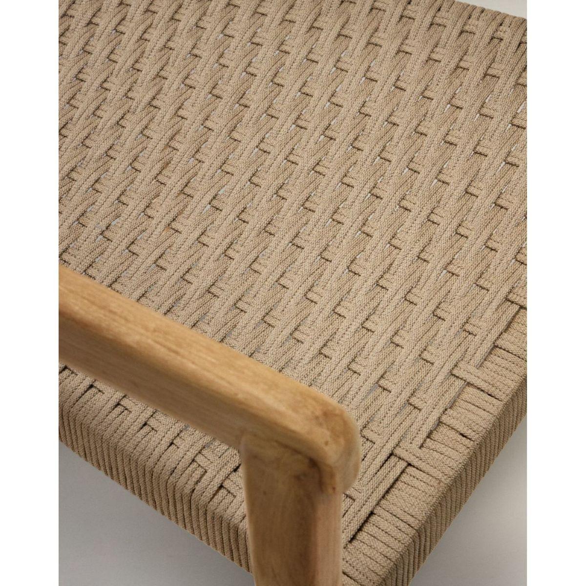 Garten Holzstuhl Icaro stapelbar massives Teakholz Natur Seil 100% FSC