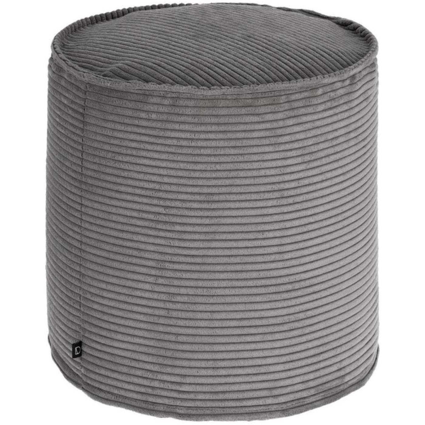 Polsterhocker Pouf Wilma breiter Cord grau 40x40
