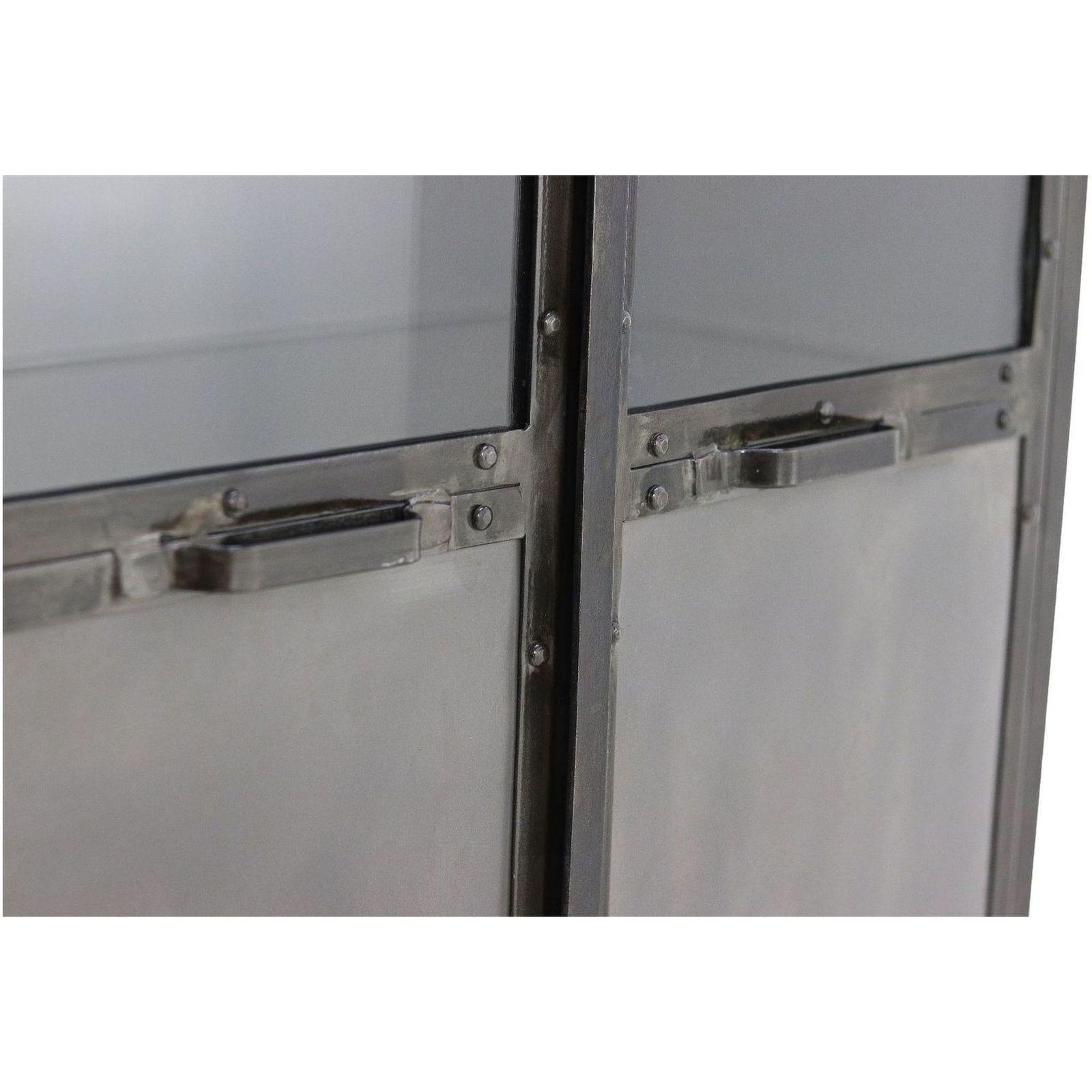 Standvitrine Metall Glas Industrial Loft vintage grau 90x180
