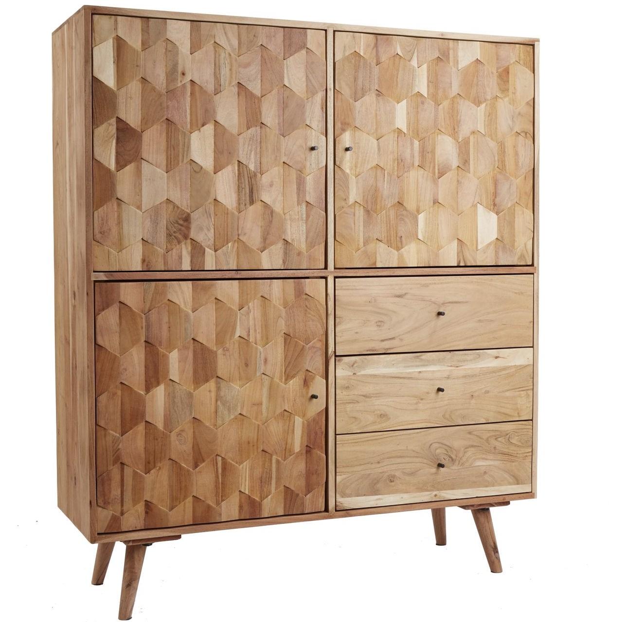 Highboard Beehive II 140cm Akazie