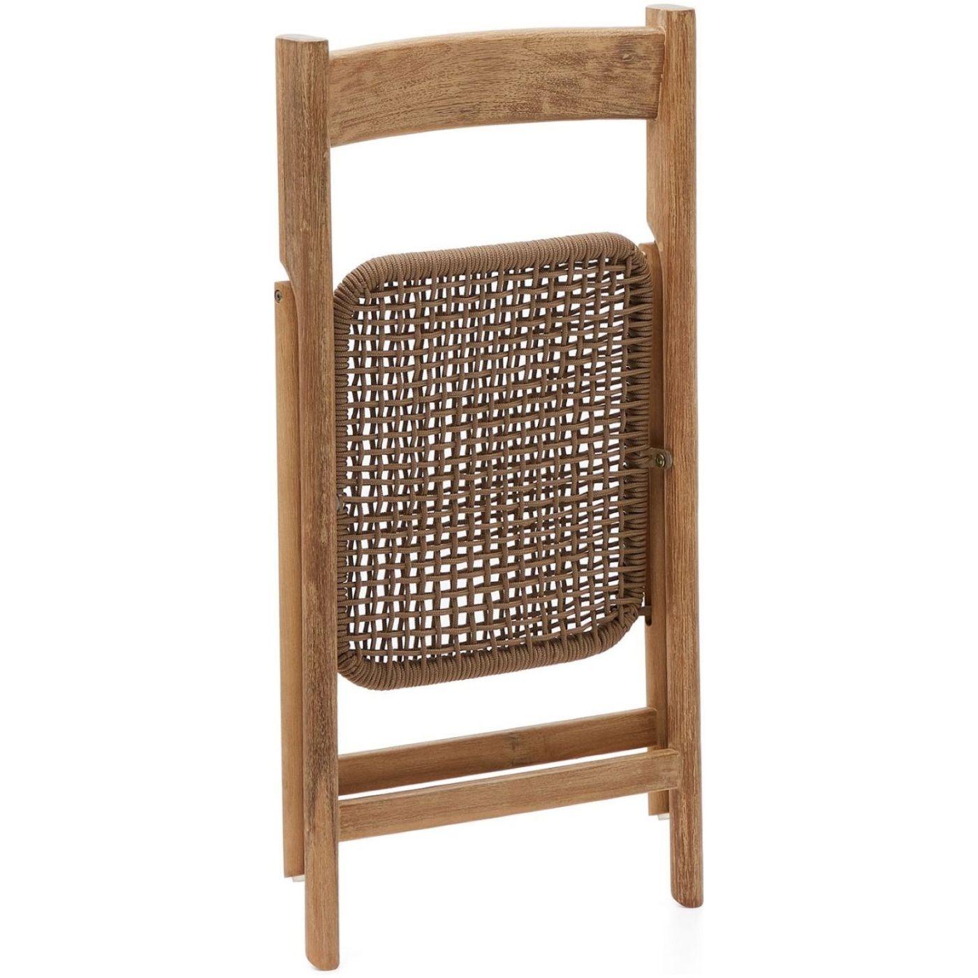 Garten Klappstuhl Dandara massives Akazienholz Seil beige 100% FSC