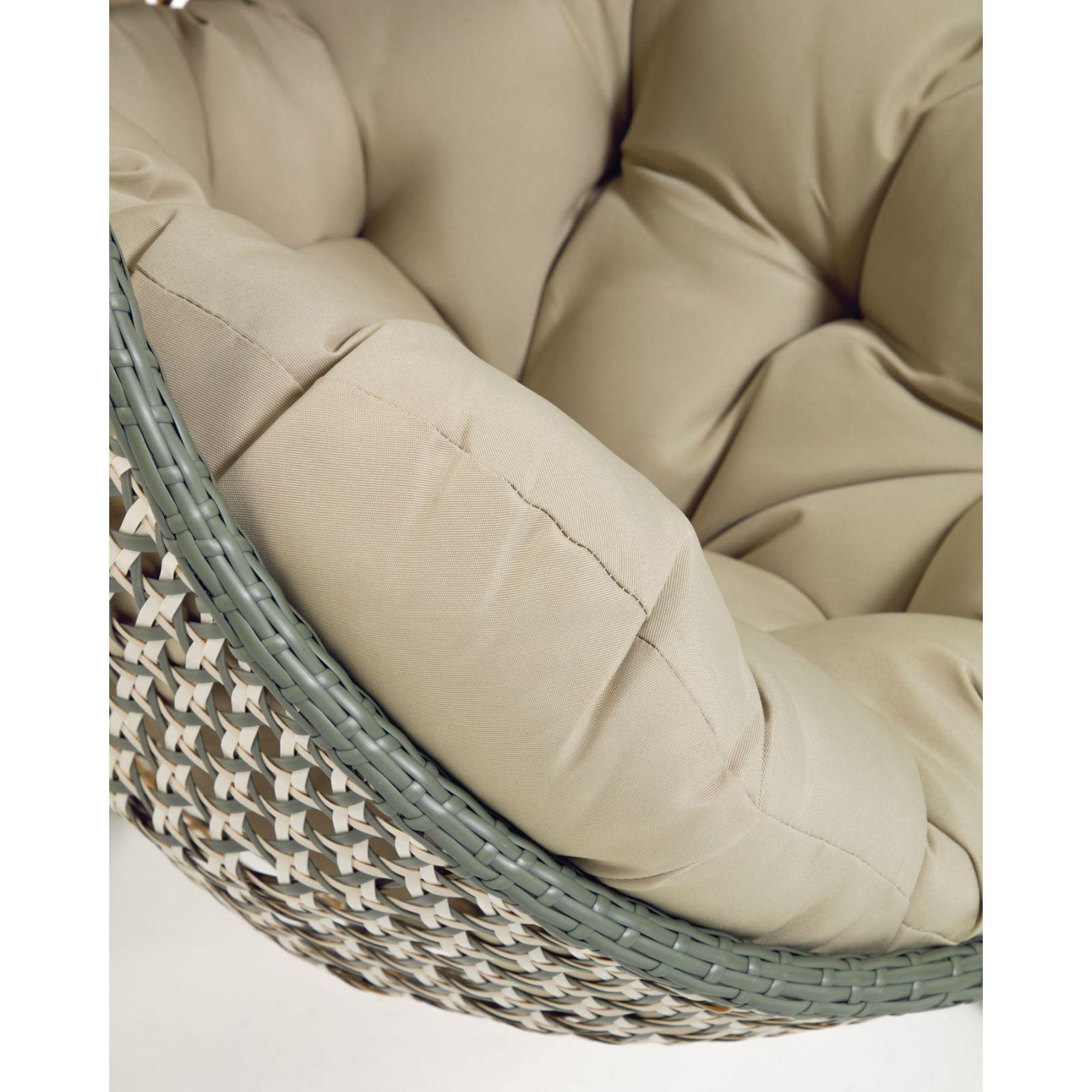 Garten Hängesessel Ciara Poly Rattan mehrfarbig Fuss hellgrau