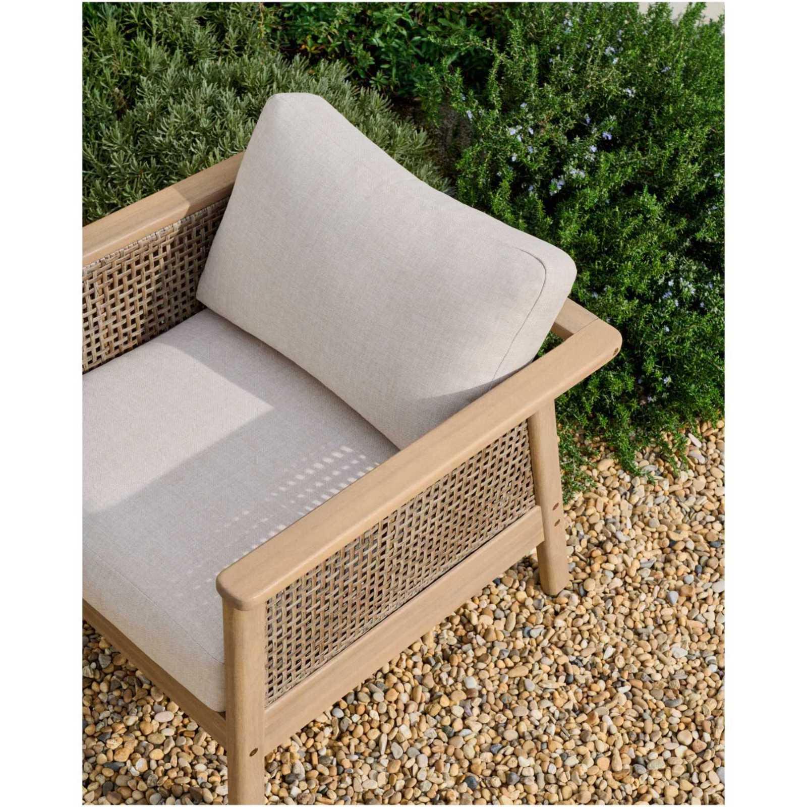Garten Sitzgruppe Set Alabe Akazienholz 100% FSC Rattan (4-teilig)