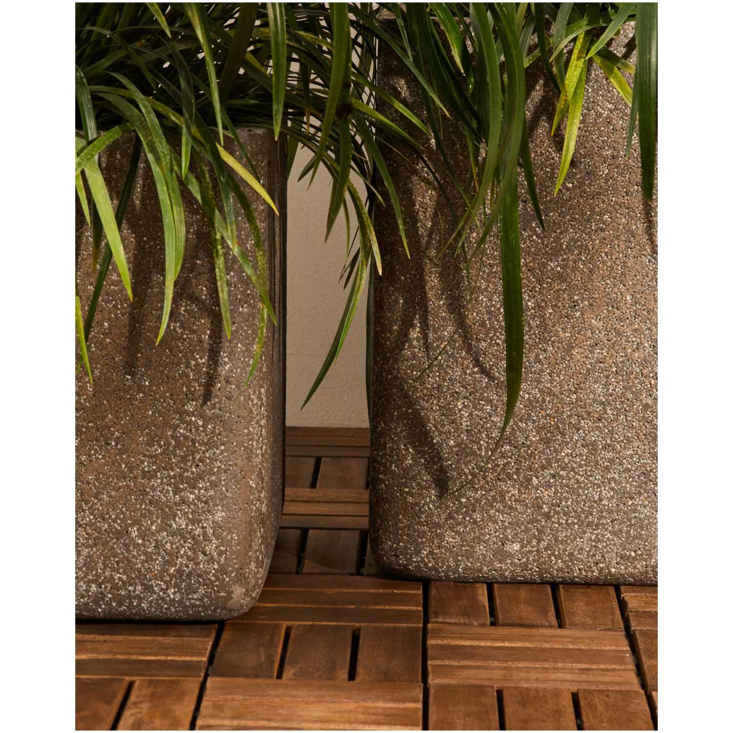 Blumentopf quadratisch Minoa Steinoptik braun (2er-Set)