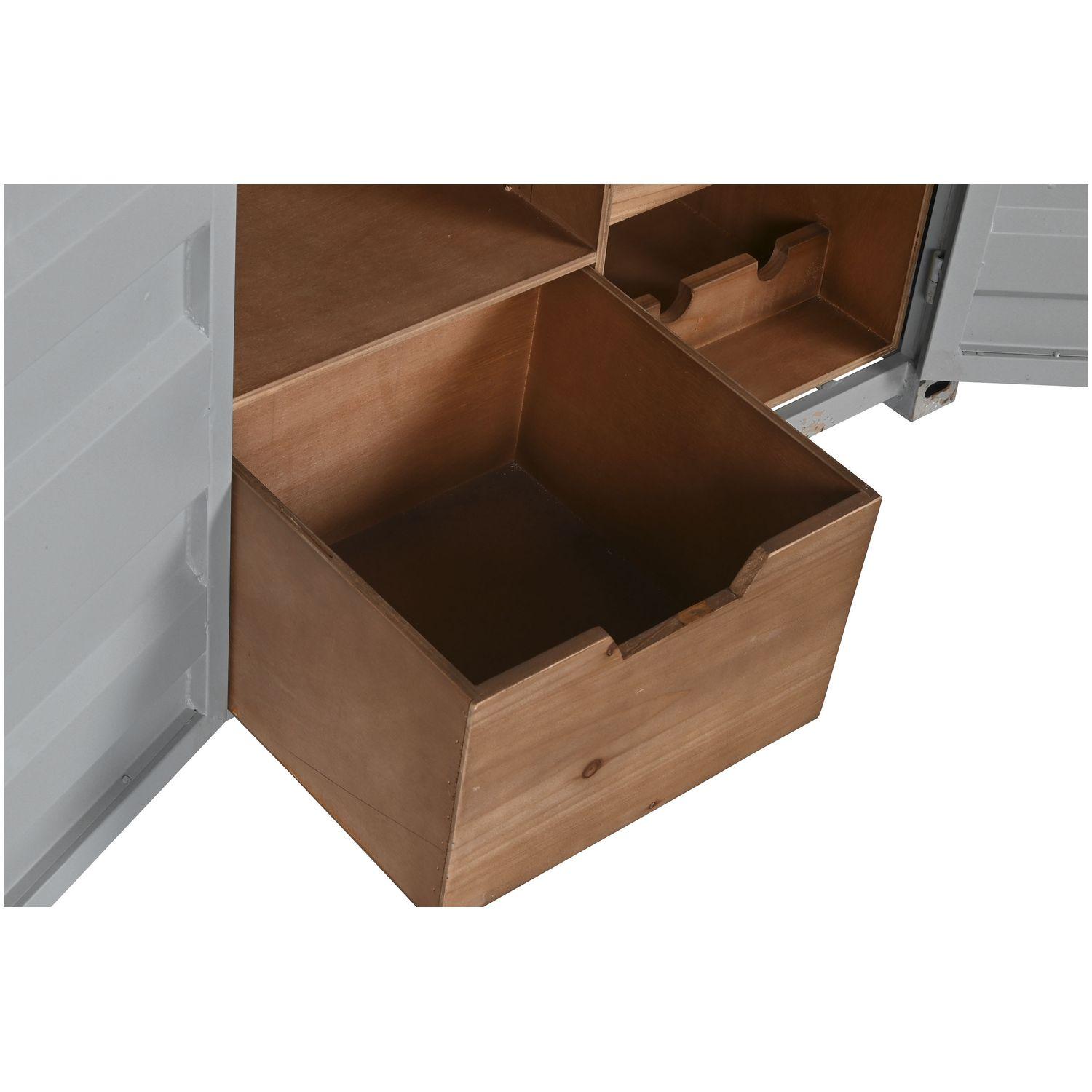 Barschrank Kommode Container Metall grau 77x64