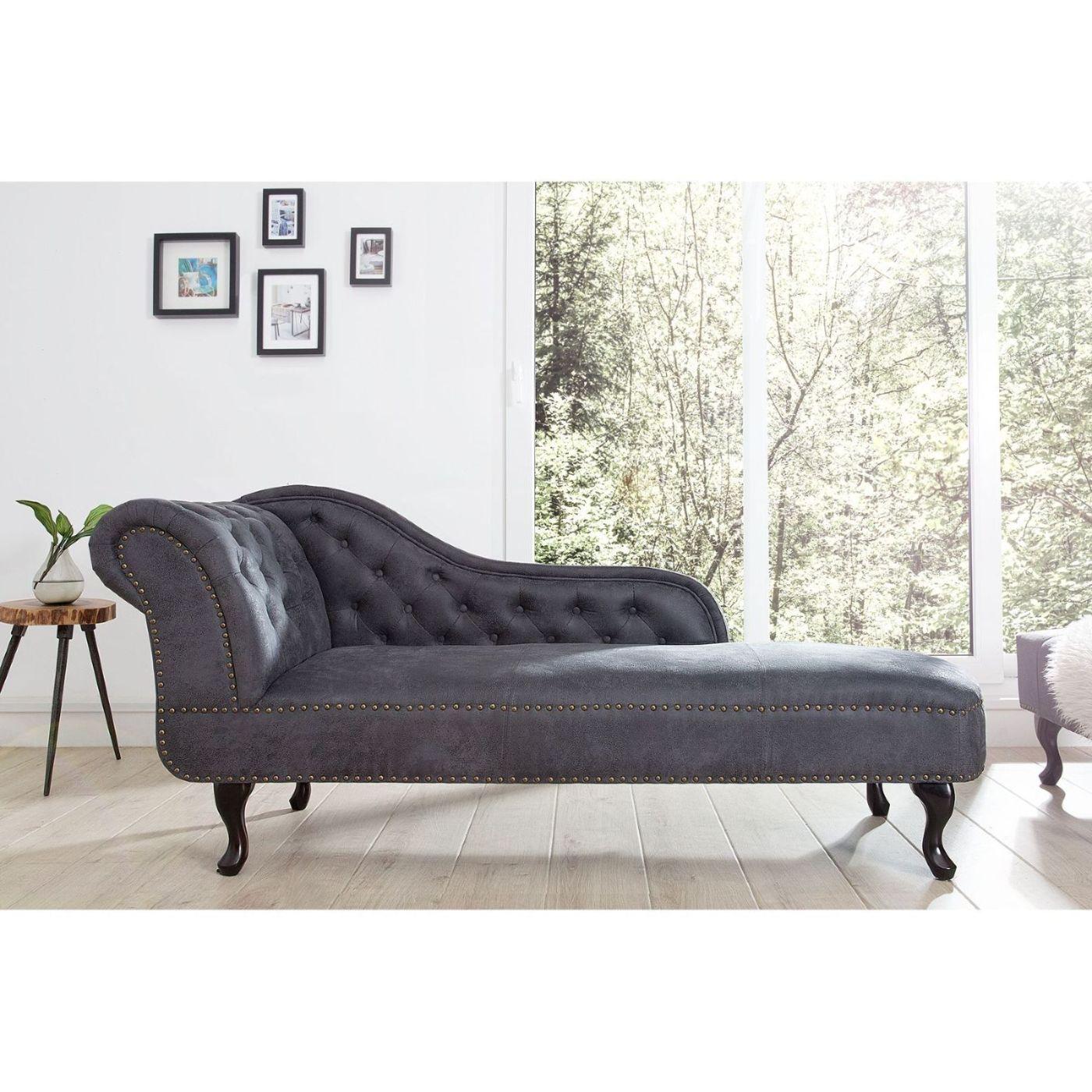 Chesterfield Recamiere Vintage Grau