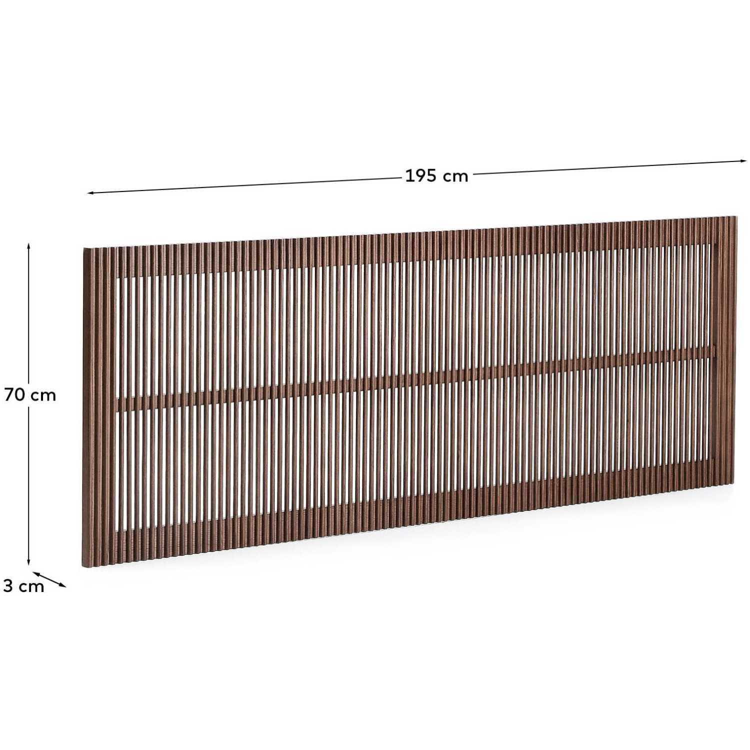 Bettkopfteil Beyla aus massivem Eschenholz mit nussbaumfarbenem Finish für 180cm Betten FSC 100%