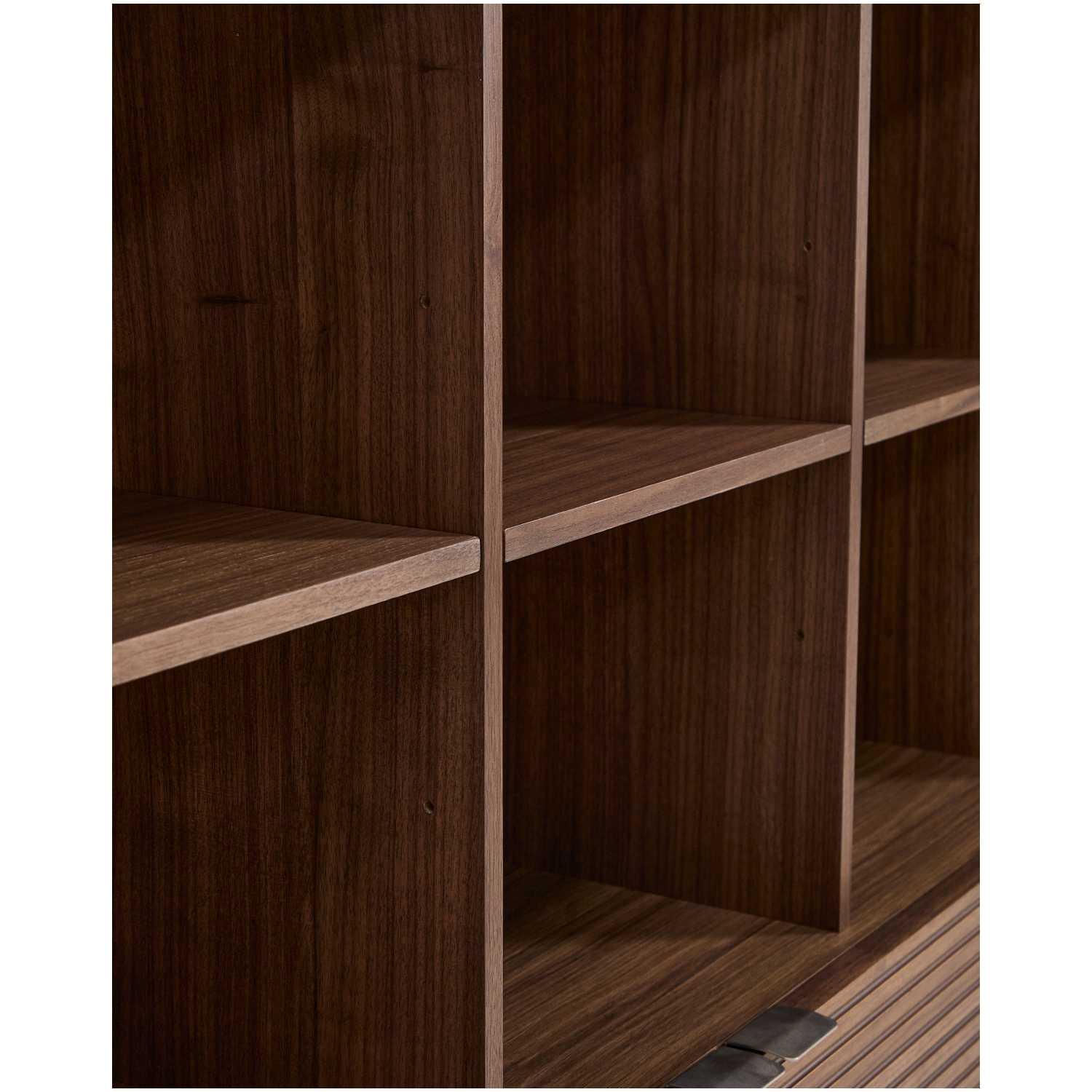 Highboard Schrank Norlen mit 4 Türen Nussbaumfurnier FSC Mix Credit 100x163