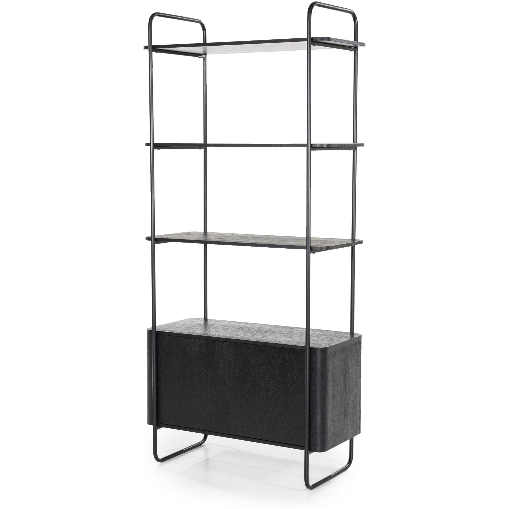 Bücherregal Charles Mangoholz schwarz 96x210