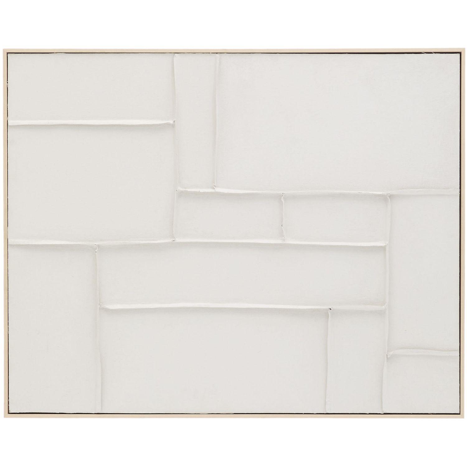Bild Klis aus Leinen geometrische Formen weiss 80x100