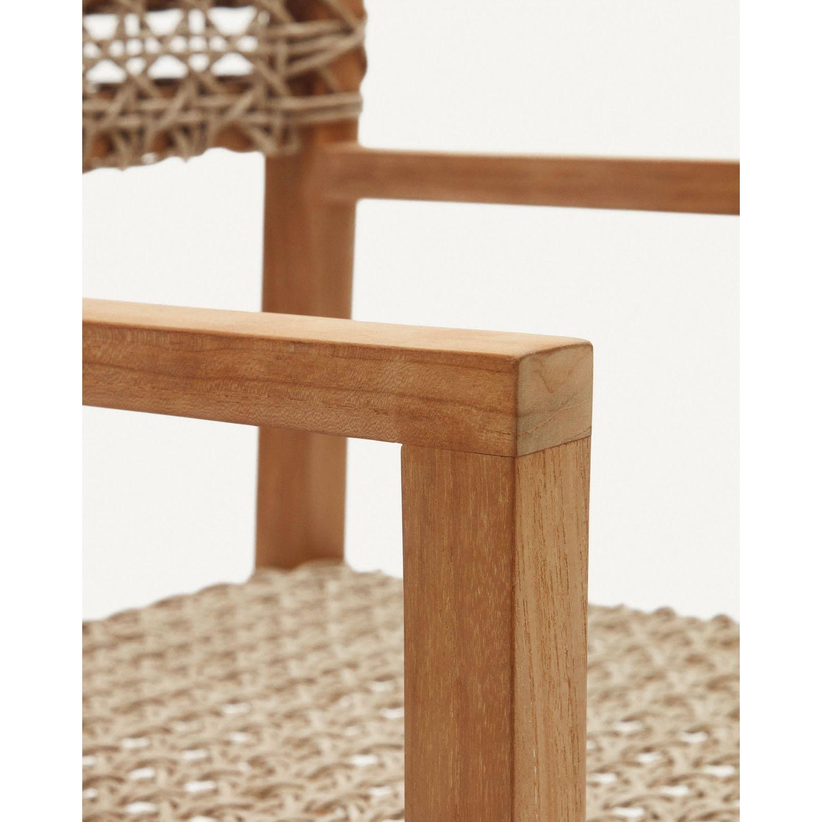 Gartenstuhl mit Armlehne Giverola massives Teakholz Rattan