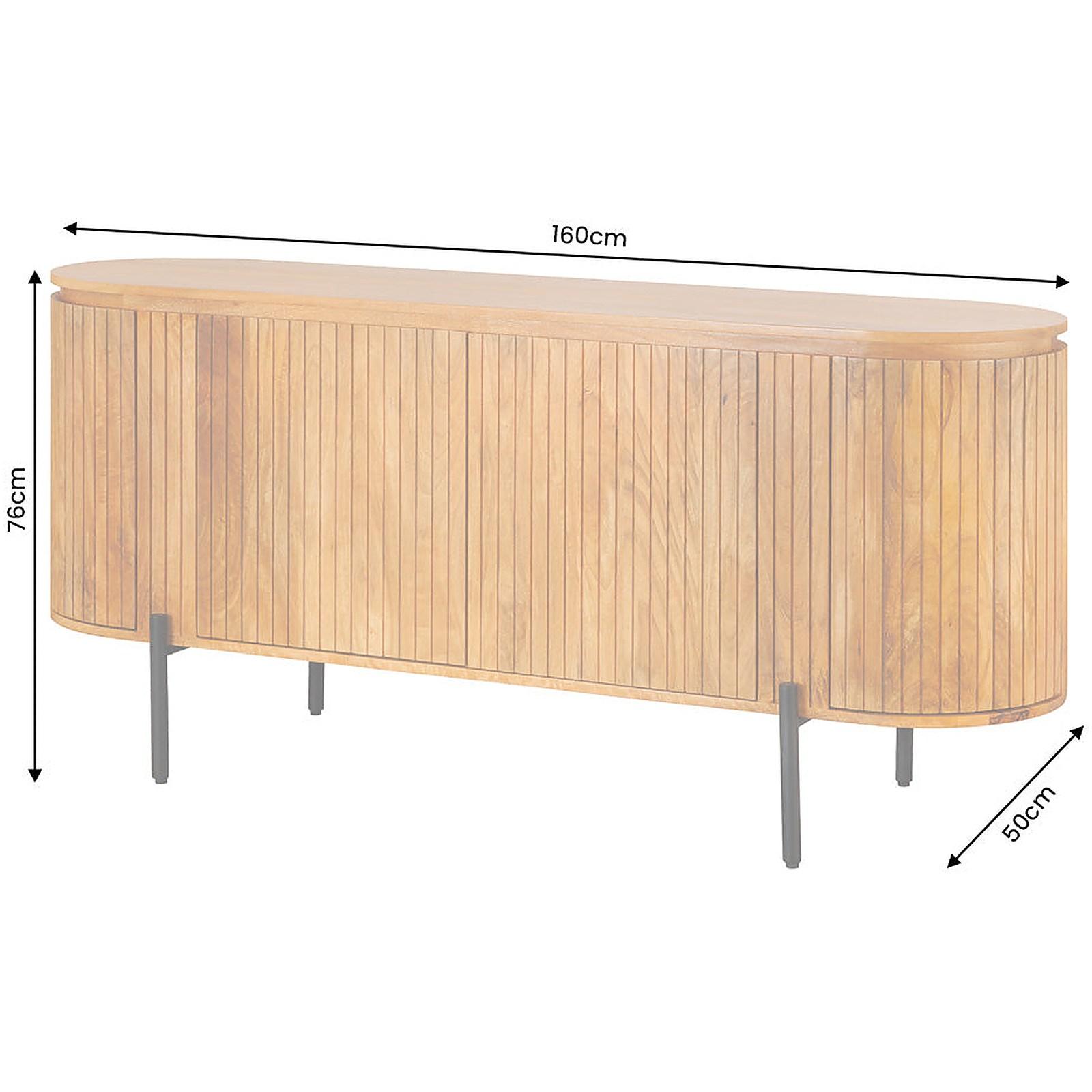 Sideboard abgerundet Cazeno Mangoholz natur 160