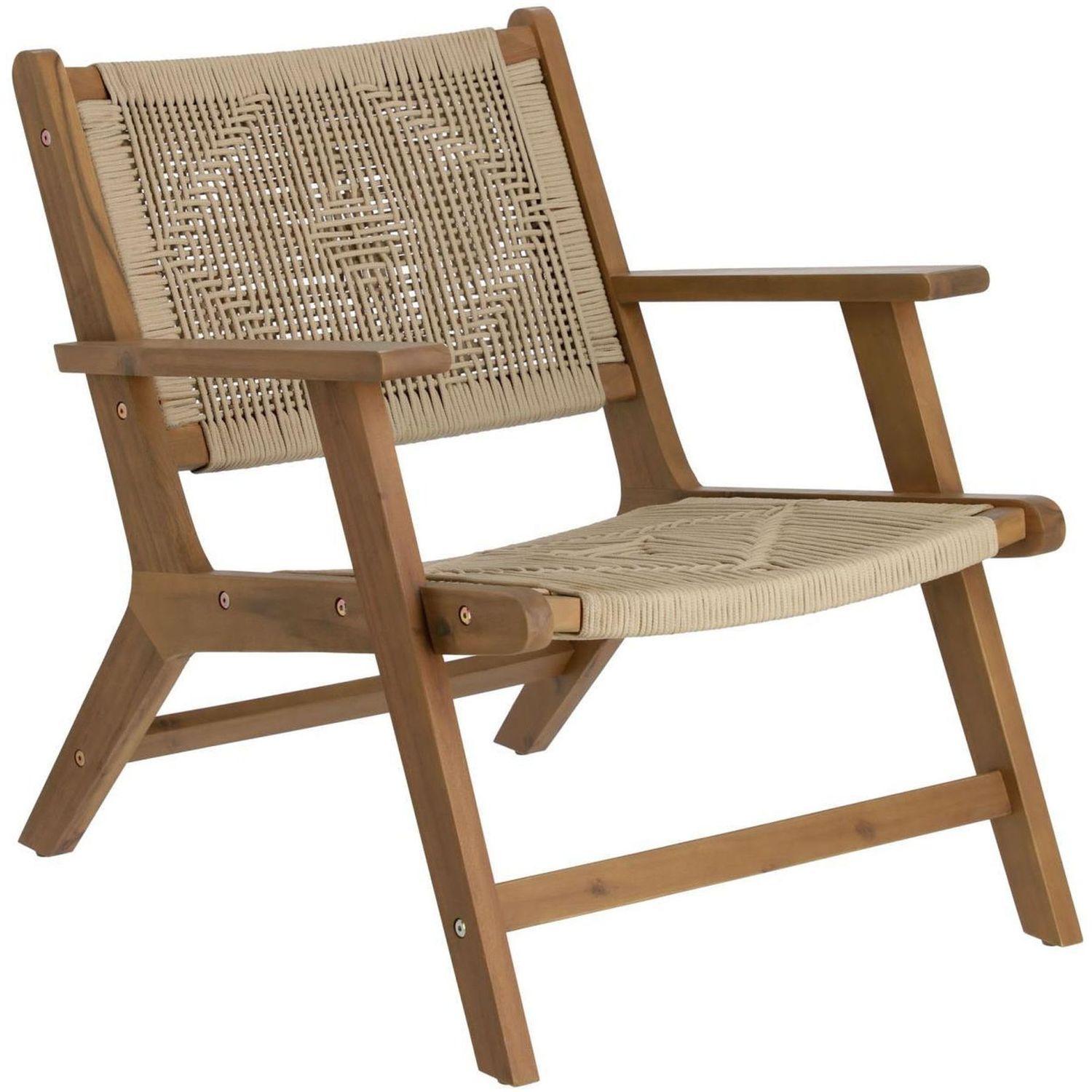 Holzsessel Geralda Geflecht Akazienholz FSC dunkel