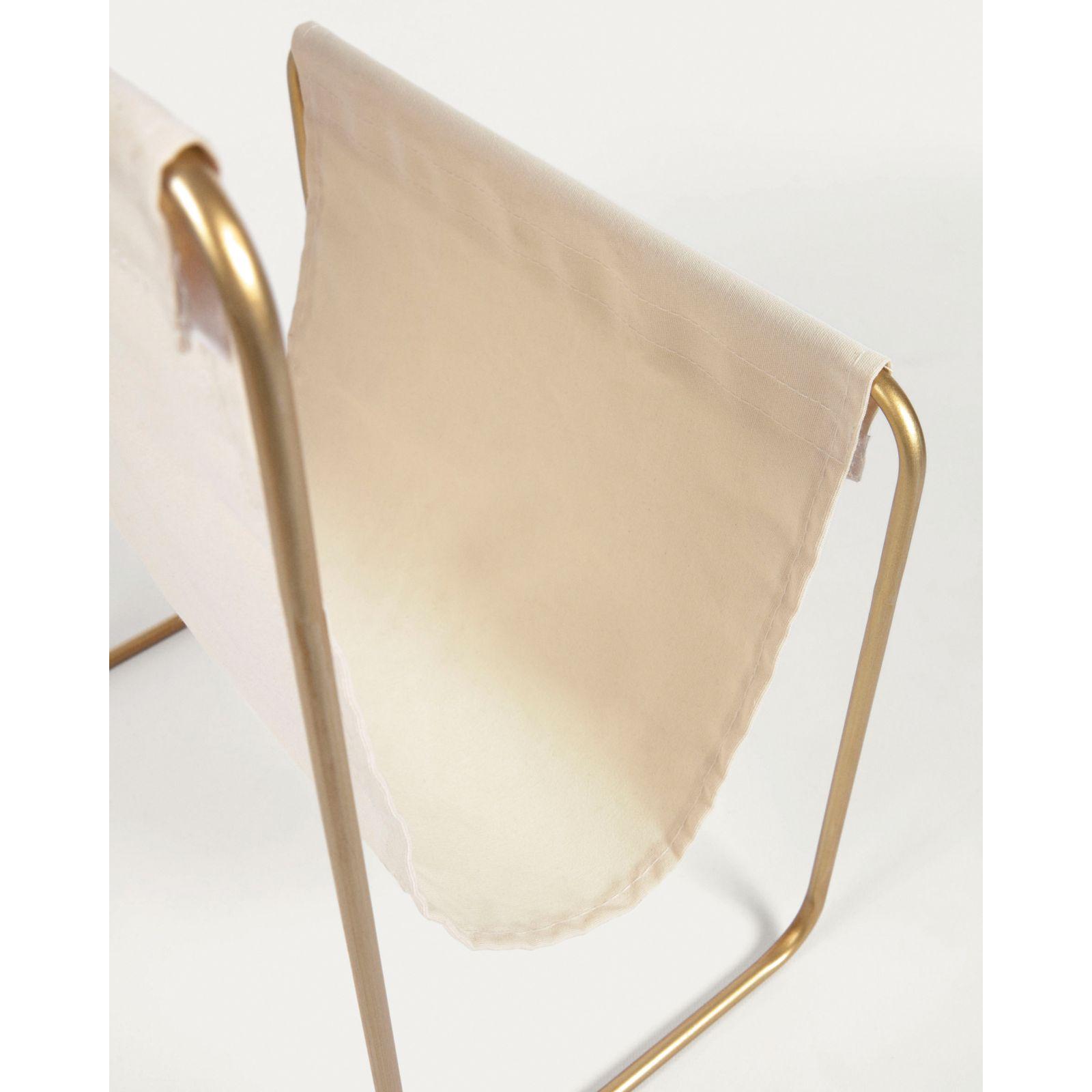 Zeitungsständer Siana beige und goldfarbenes Metall
