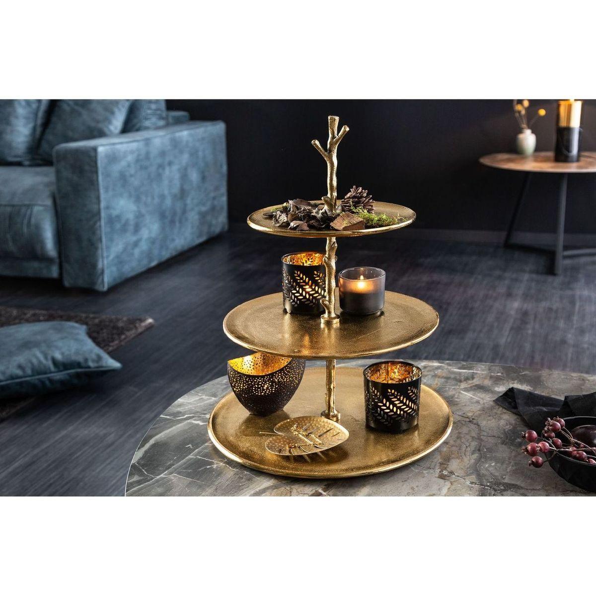 Etagere Äste Metall gold 48cm
