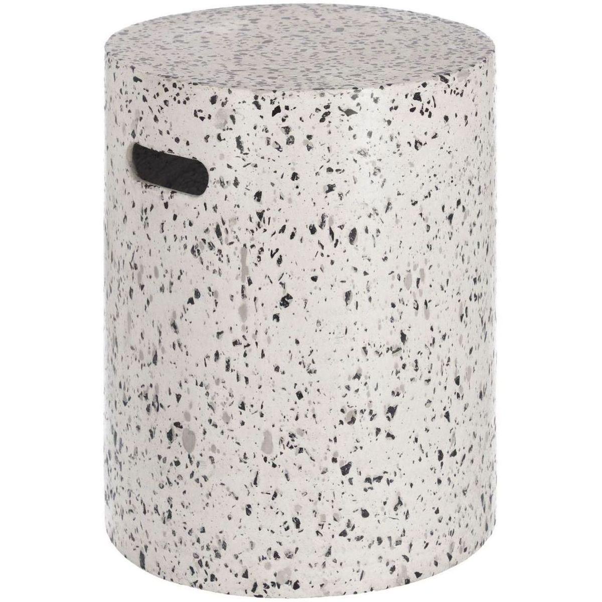 Jenell Outdoor Hocker aus Terrazzo weiss 35x35