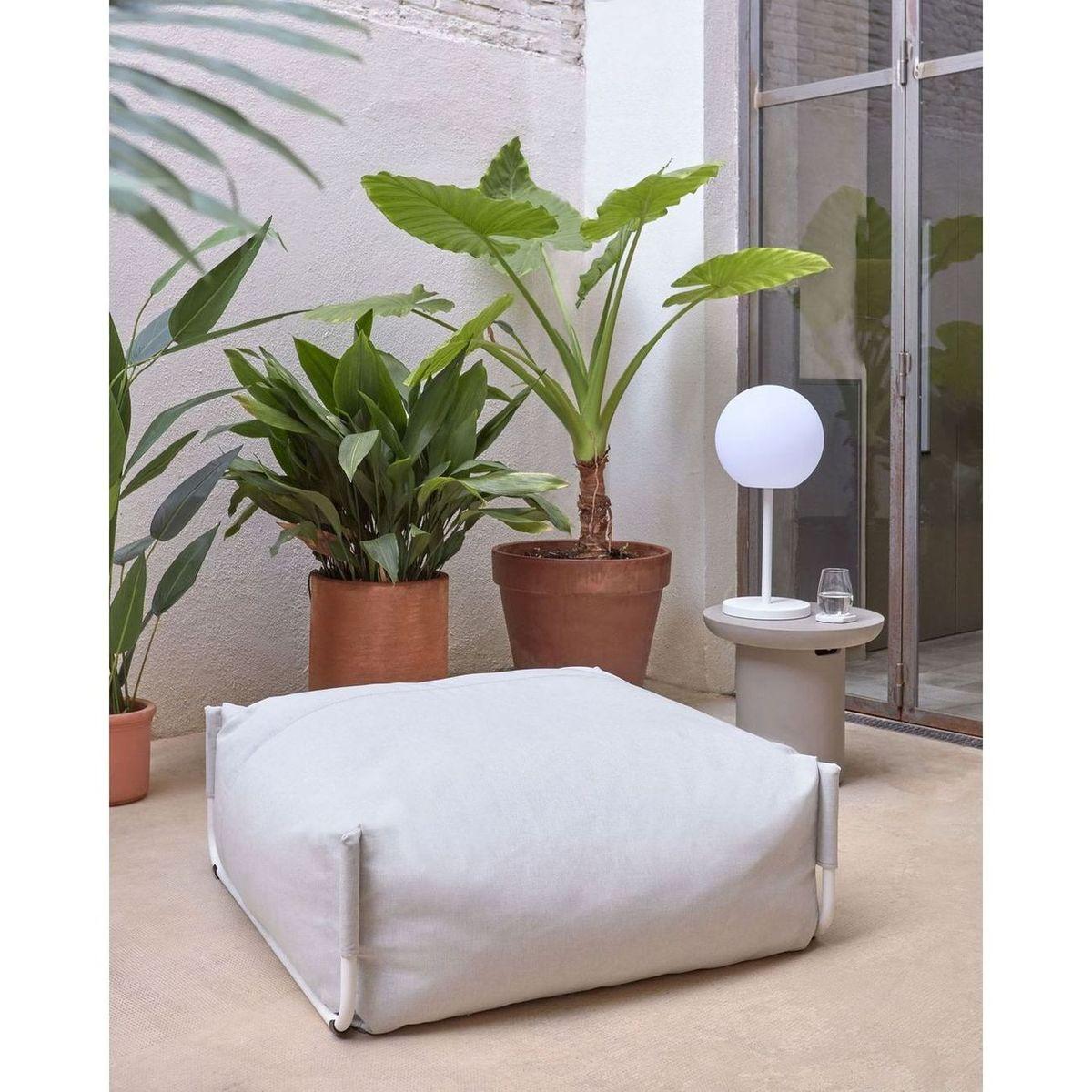 Gartenhocker Outdoor Square hellgrau 101x101