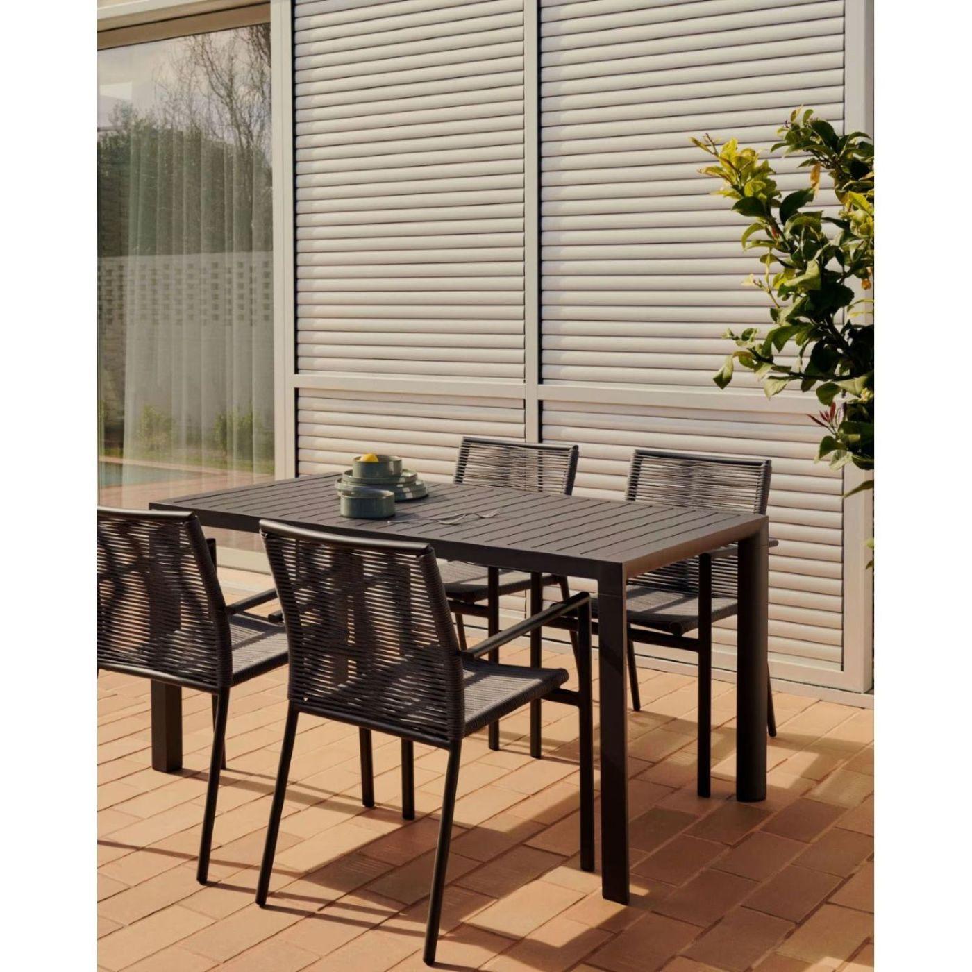 Gartentisch Culip Aluminium grau 150x77