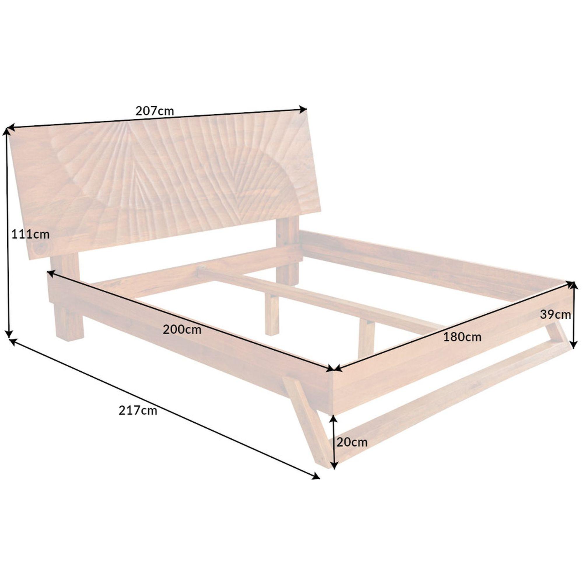 Holzbett Vintage Baraya 180x200 Mango braun