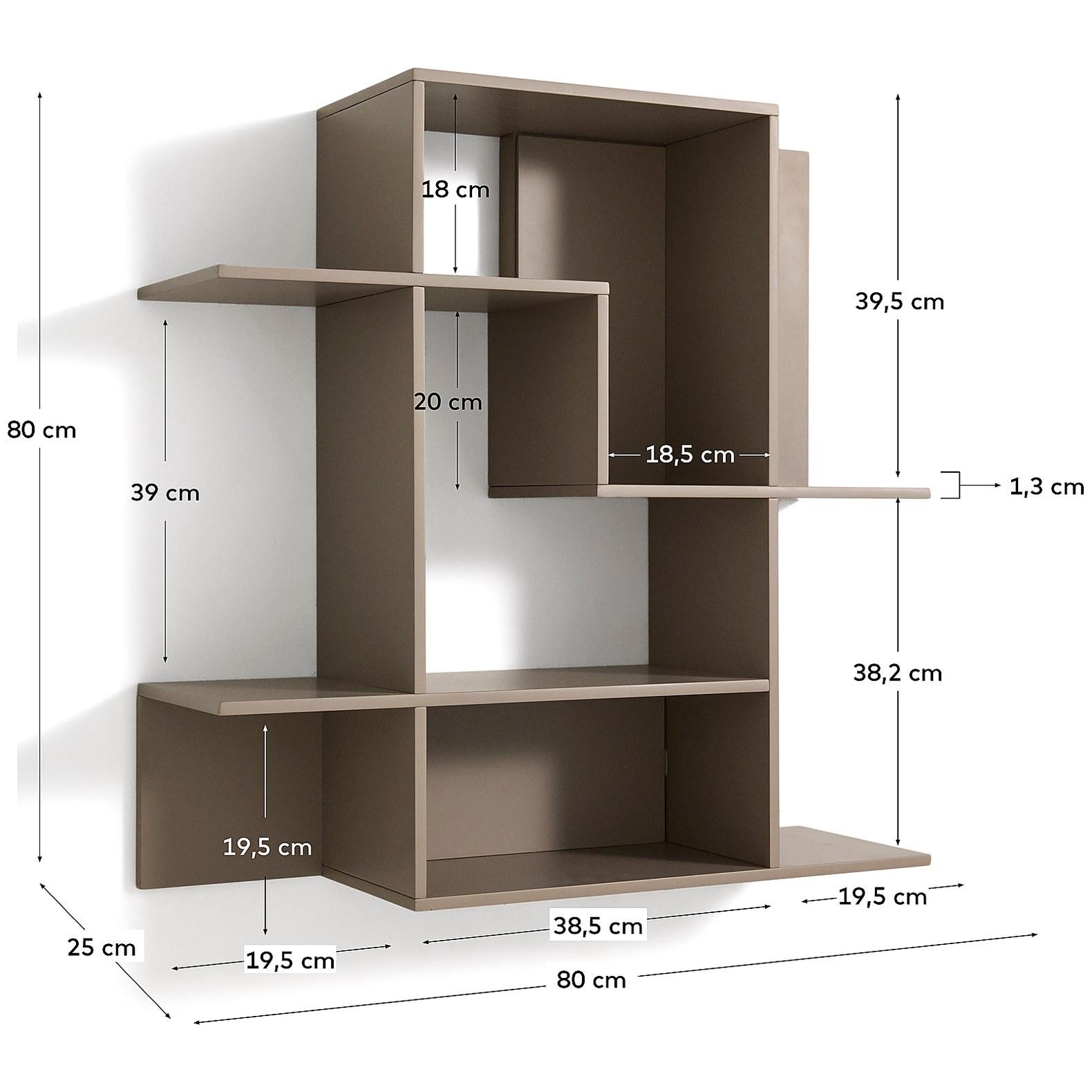 Modularregal Ina aus taupefarben lackiertem MDF 80x80 FSC 100%