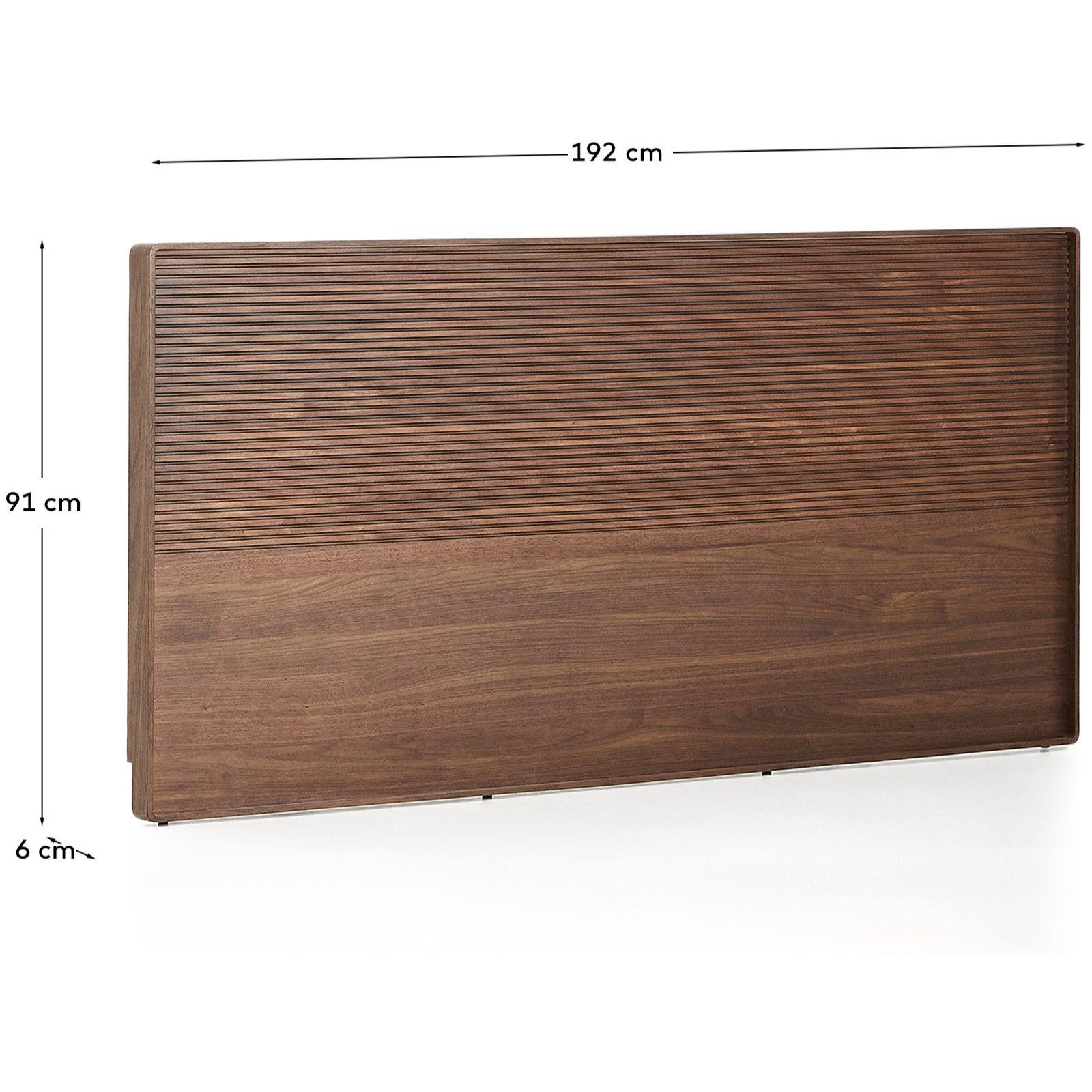 Bettkopfteil Norlen aus Nussbaumfurnier mit dunklem Finish für Betten 180 x 200 cm FSC 100