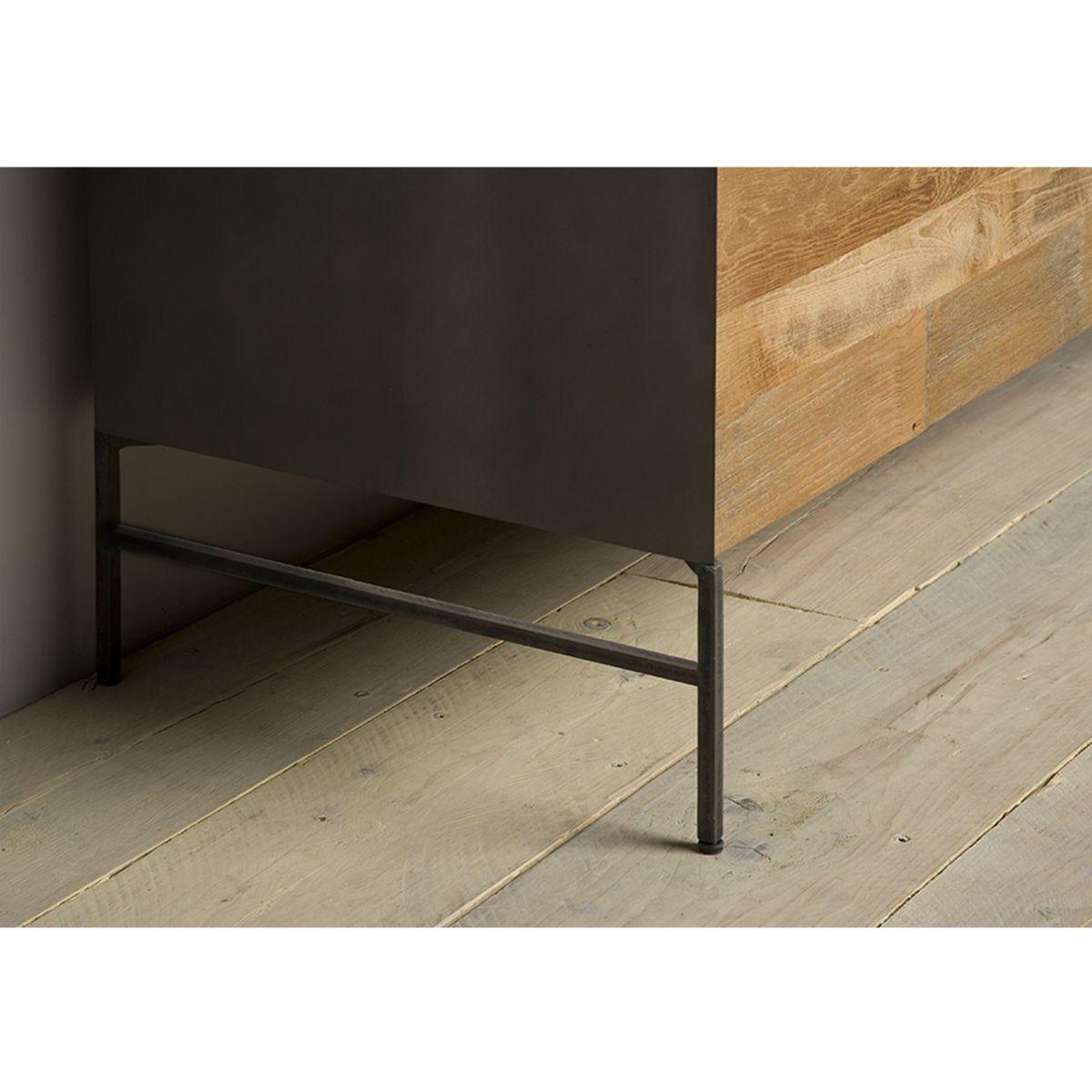 Massivholzschrank Bern 55x202 Teakholz rechts