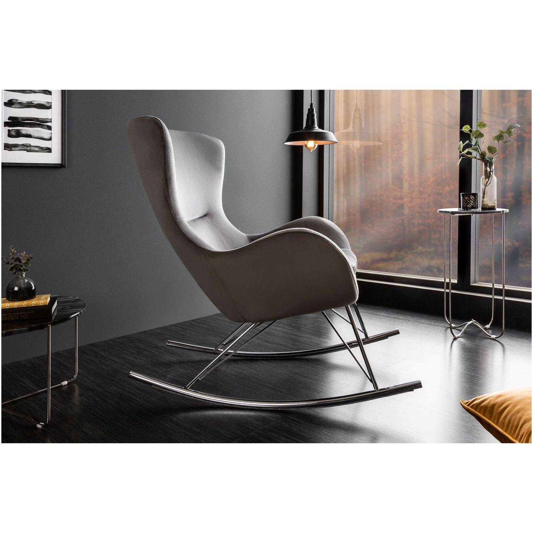 Schaukelsessel Schaukelstuhl Norway Swing Samt grau