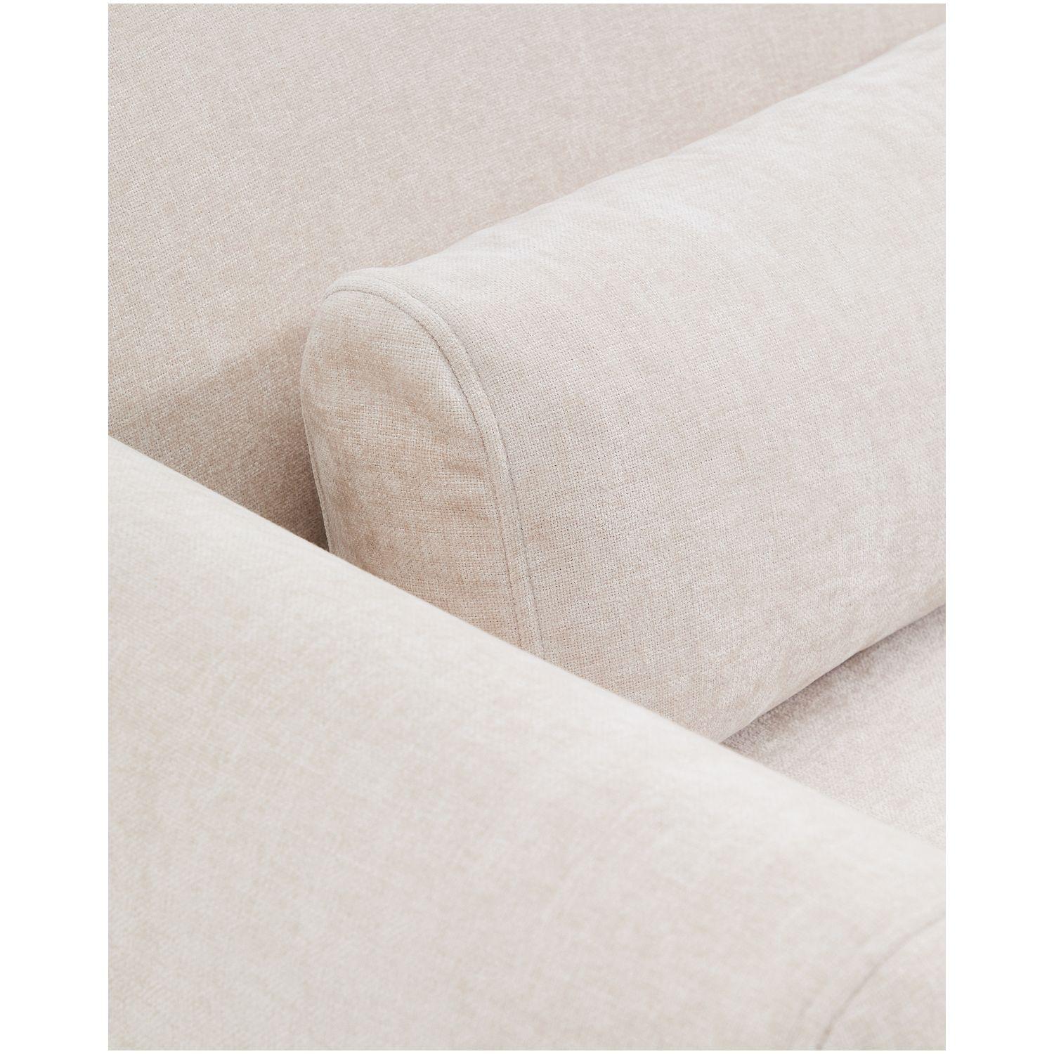 2-Sitzer-Sofa Lares mit elektrisch ausfahrbaren Sitzen und verstellbarer Kopfstütze in beiger Chenille 150 cm