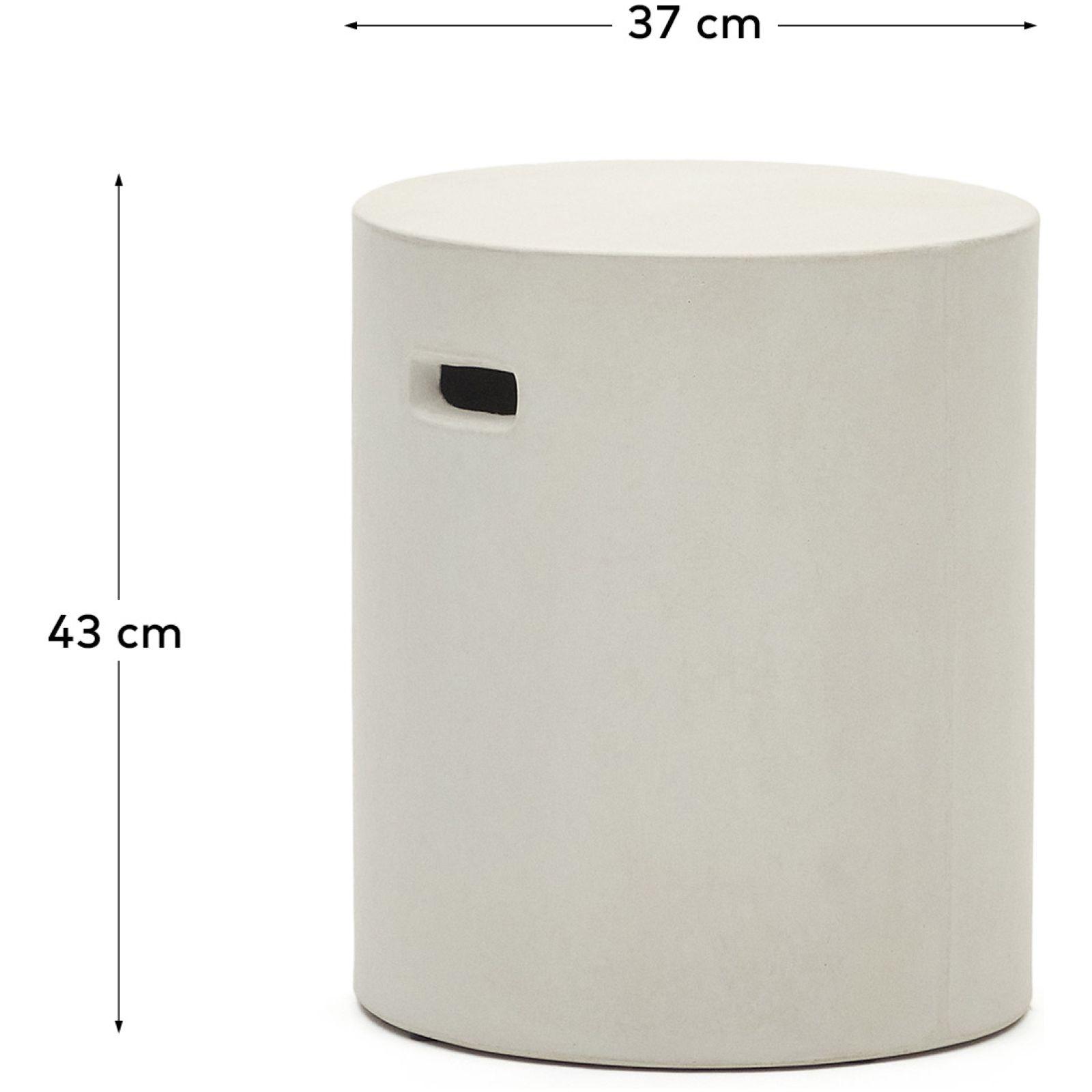Hocker rund Aiguablava Zement weiss matt 37x37