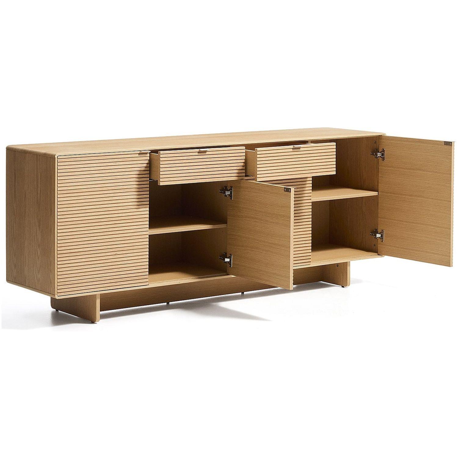 Buffet Norlen mit 4 Türen und 2 Schubladen in Eichenfurnier mit naturfarbenem Finish FSC Mix Credit 194