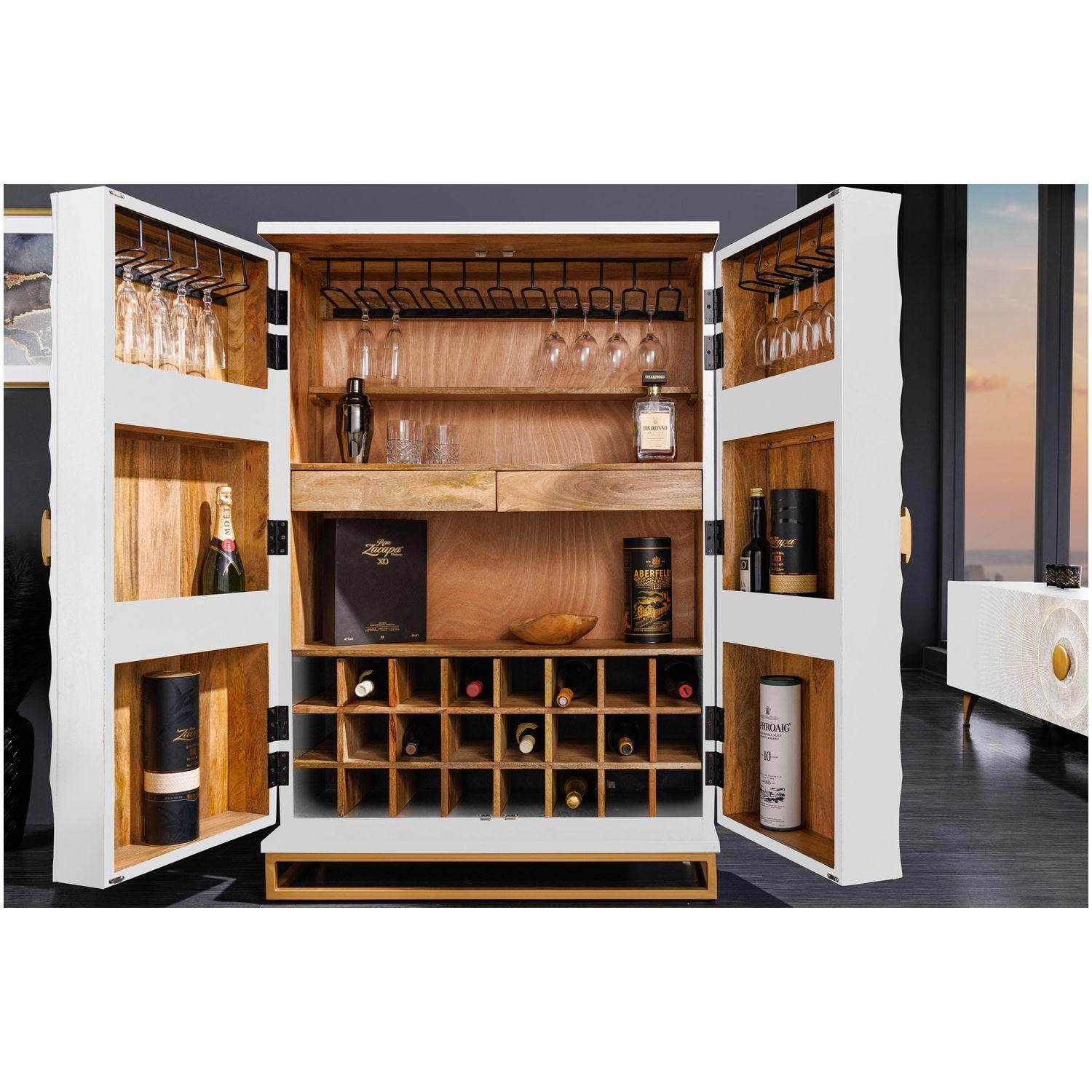 Barschrank Himalaya Mangoholz weiss 95x141