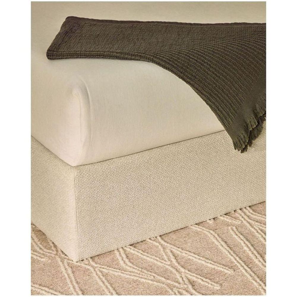 Abziehbares aufklappbares Bett mit Stauraum Nelzi Stoff ecru - Grösse: 160x200