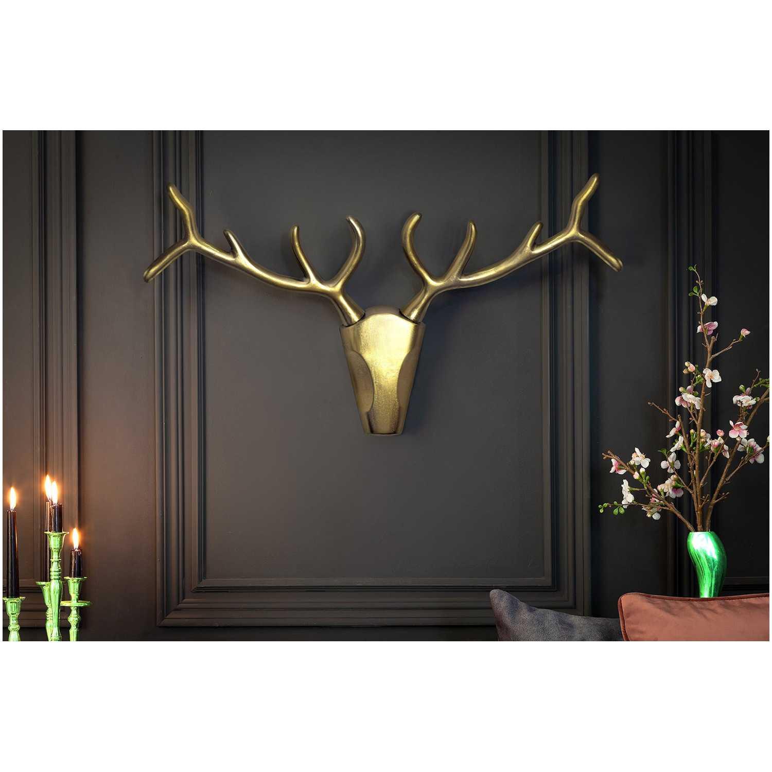 Wanddekoration Antler Aluminium gold 98cm