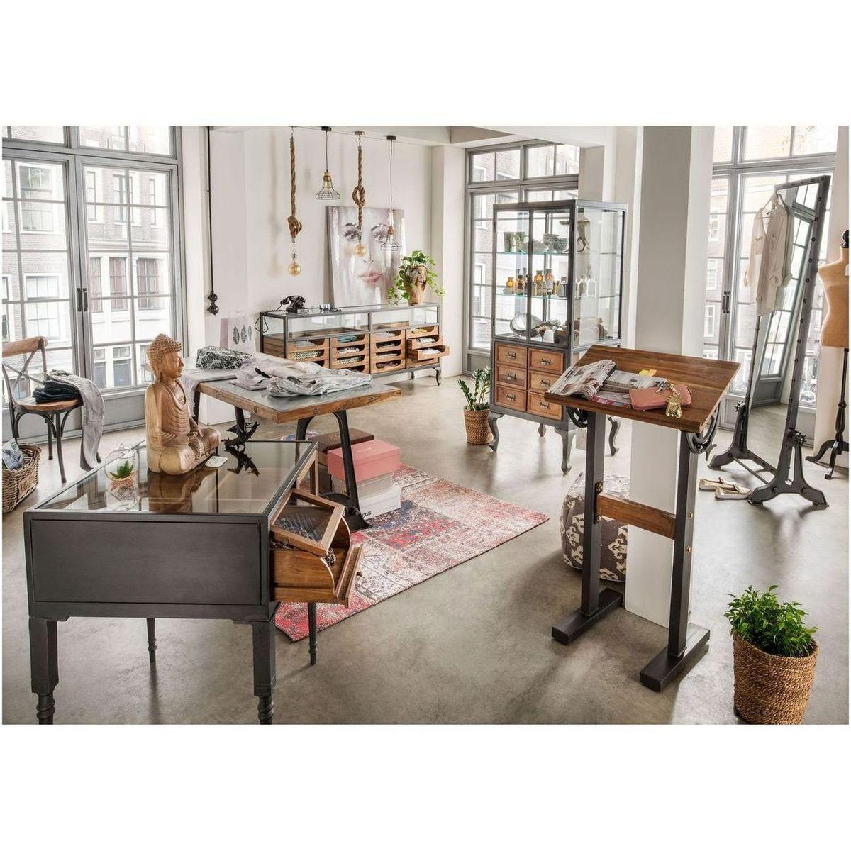 Standspiegel Industrial Loft Bolzen Eisen 76x196