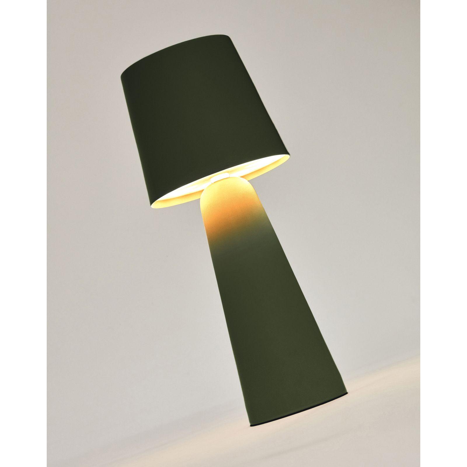 Arenys Outdoor Tischlampe klein aus Metall mit grünem Lackfinish LED