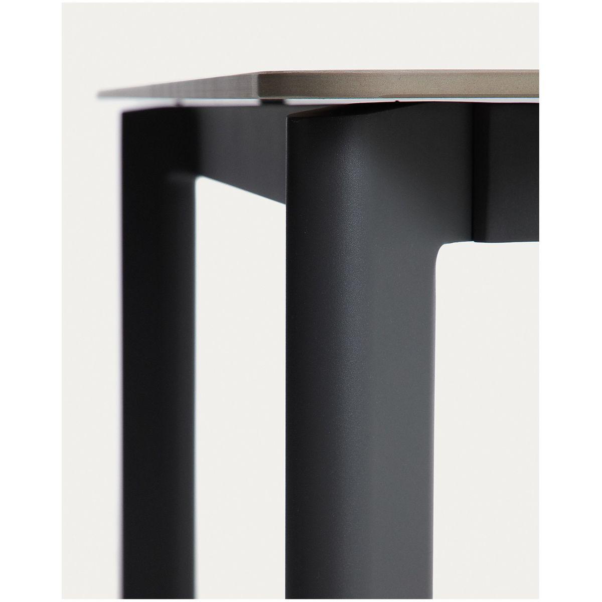 Garten Tischset Anafi Keramik Aluminium graphitgrau 4 Stühle Livadia Aluminium graphitgrau 180x90