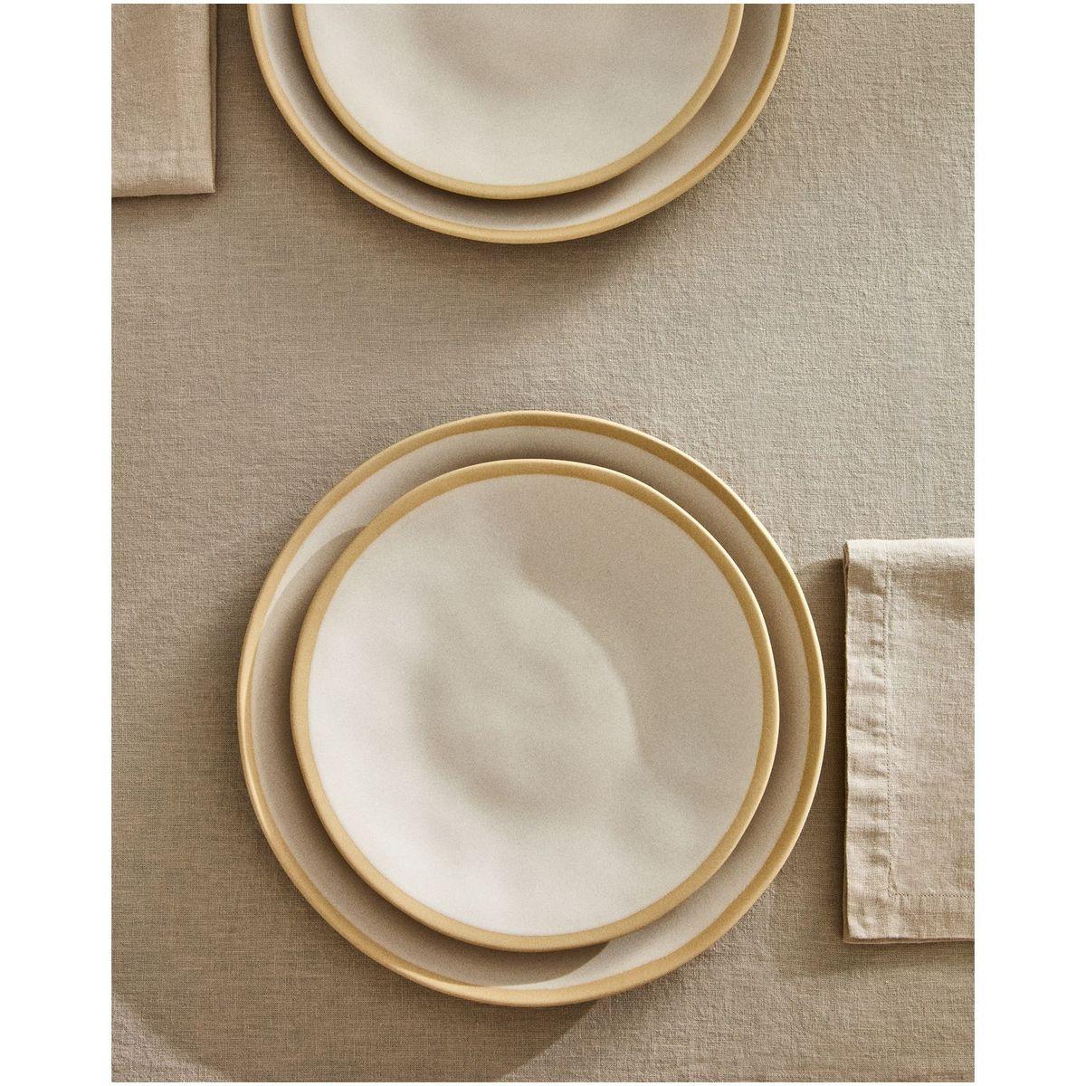 Dessertteller Azir aus Keramik in Beige